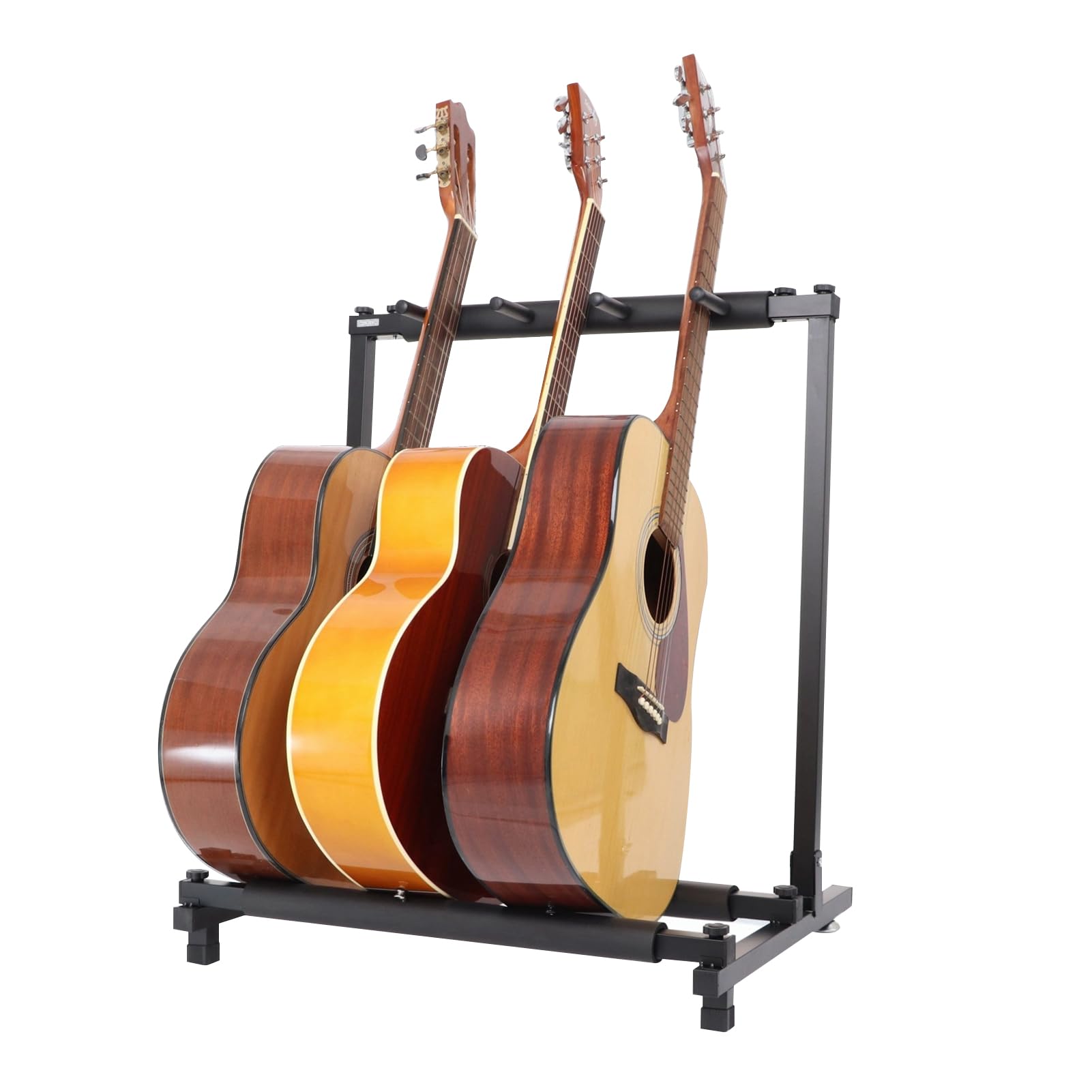 Supporto per chitarra, pieghevole, universale, per 3 chitarre, stabile e durevole, facile da installare, per chitarre acustiche, elettriche e bassi