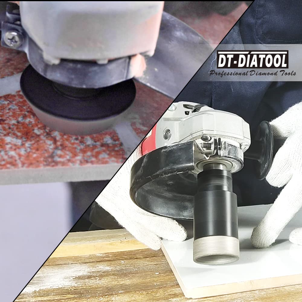 DT-DIATOOL Foret Diamant Carrelage Kit 8 pièces - 6/6/8/20/32/50mm Scie Cloche Diamantée +35mm Mèches Chanfrein Biseautées+Adaptateur pour Porcelaine Carrelage Marbre Granit
