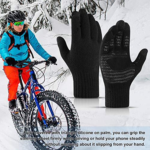 Sangmei Luvas de inverno para homens e mulheres Tela sensível ao toque antiderrapante gel de silicon