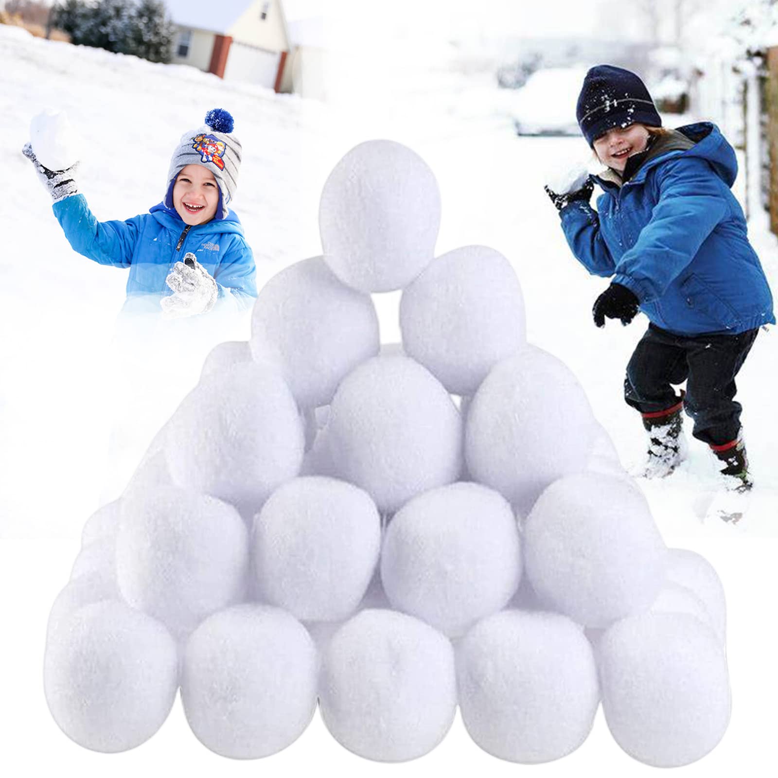 30Pcs 7cm White Plush Realistic Artificial Snowballs,Christmas Decorations Fake Snowball for Kids Indoor Snowballs Fight Game for Winter Game,Xmas Trees,Kids Adults Indoor Outdoor Snow Fights Game