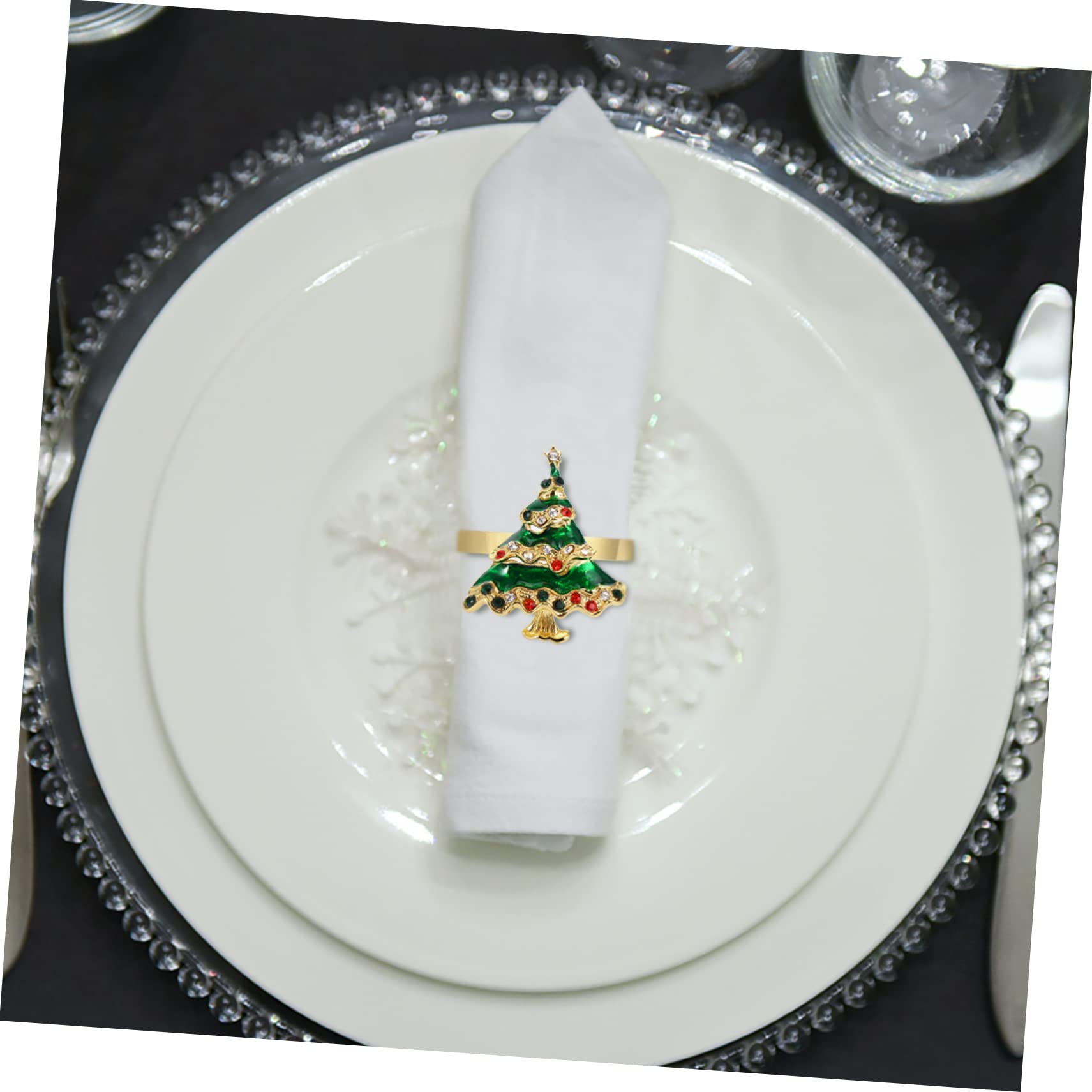 MAGICLULU 12stücke Teiliges Weihnachts-Napkin- Mit Reindeer Weihnachtsbaum Schneeflocke Und Serviettenhalter Für Festliche Tischdekoration Bei Partys Und Feiertagen
