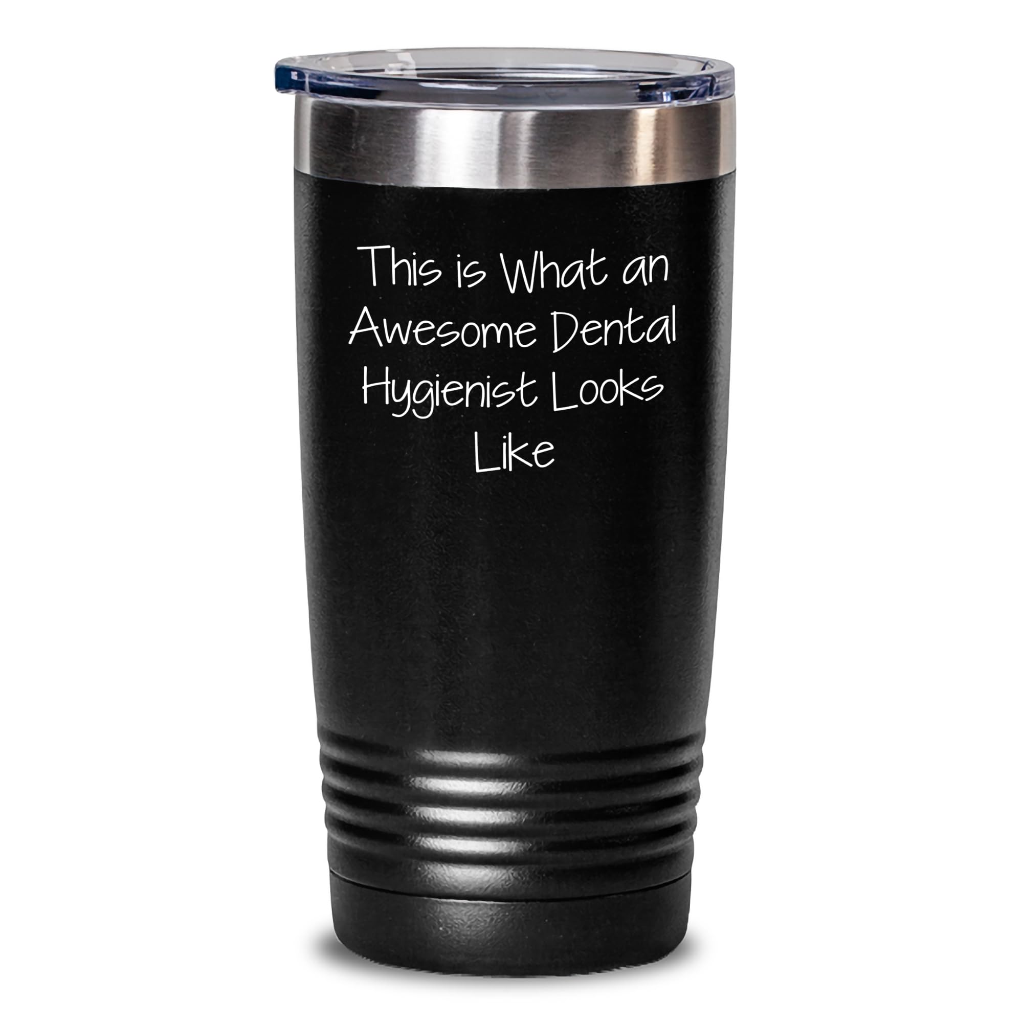 Funny Dental Hygienist Gifts for Birthday: 'This Is What An Awesome Dental Hygienist Looks Like' Tumbler from Friends
