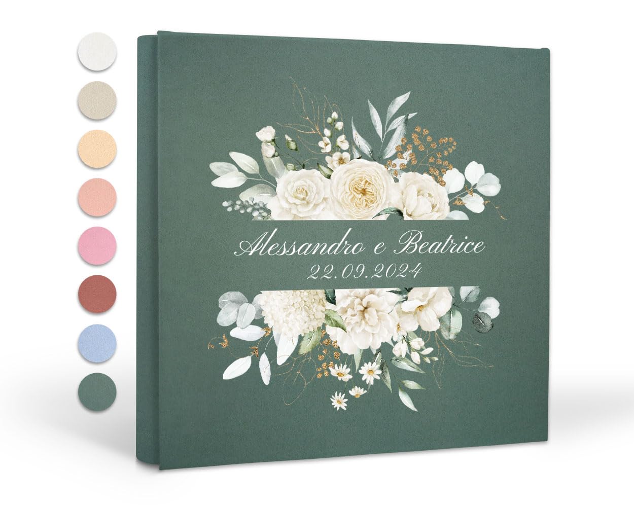 Libro degli ospiti Guest Book Matrimonio 100 Pagine, Copertina in camoscio vegano - Libro Degli Ospiti - Guest Book Personalizzato - Libro Dediche (Camoscio, 30x30 100 pagine)