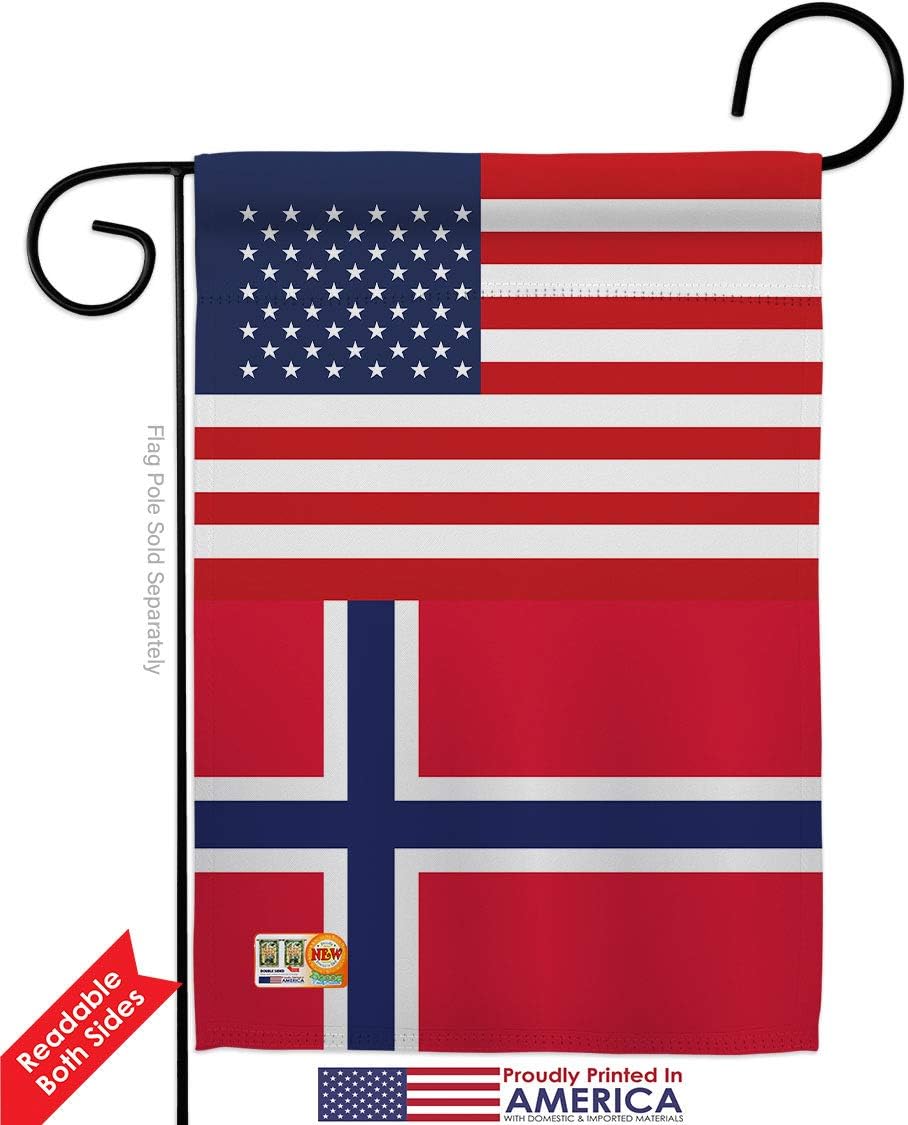 Norway US Friendship Garden Flags 2pcs Pack Regional USA American Alliance World Country Particular Area Small Decorative Gift Yard House Banner Double-Sided Made In 13 X 18.5