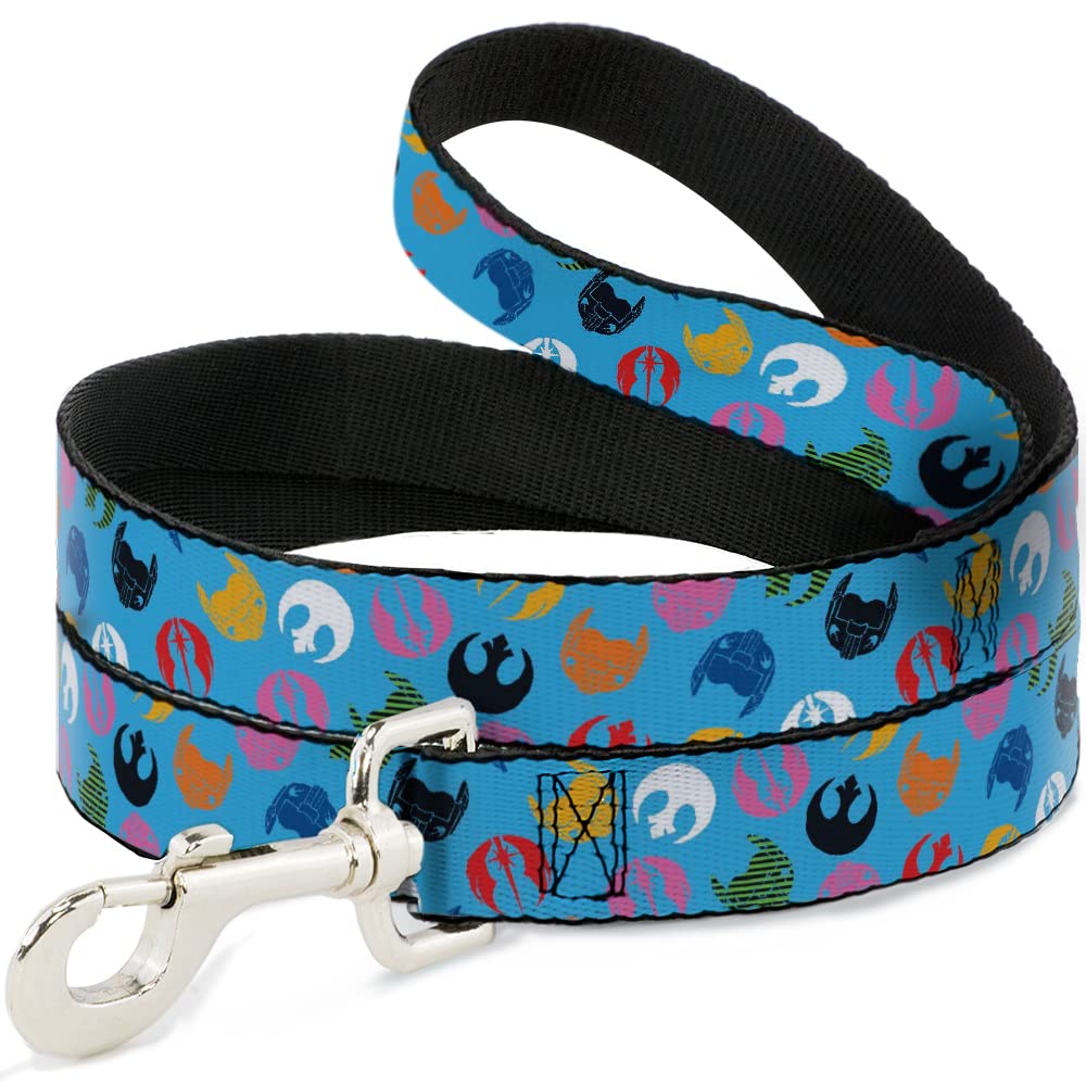 Buckle-DownStar Wars Pet Leash, Dog Leash, Star Wars Jedi Order and Rebel Alliance Icons Scattered, 4 Feet Long 1.0 Inch Wide