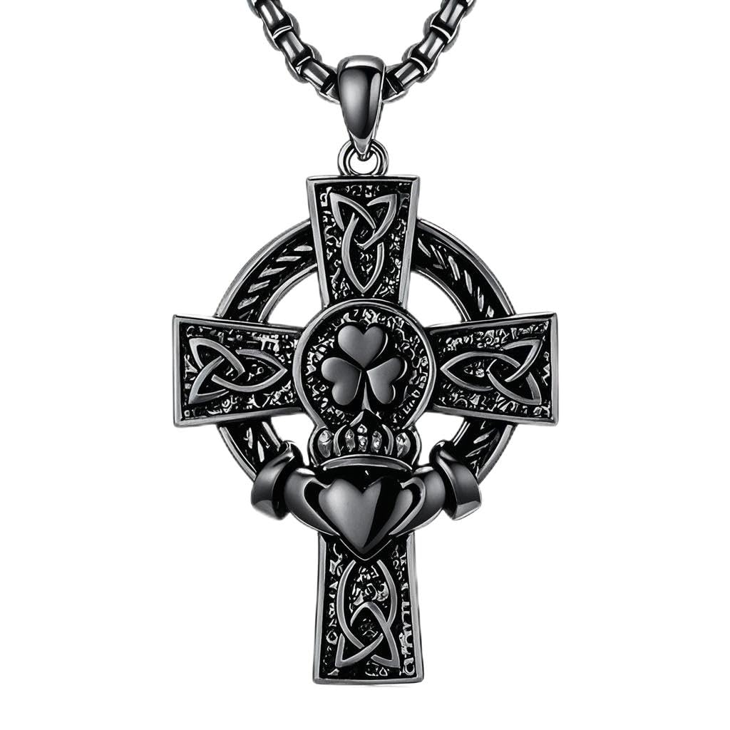925 Sterling Silver Cross Pendant Necklace for Men Women Amulet Necklace Protection Jewelry Religious Gifts(With Gift Box)