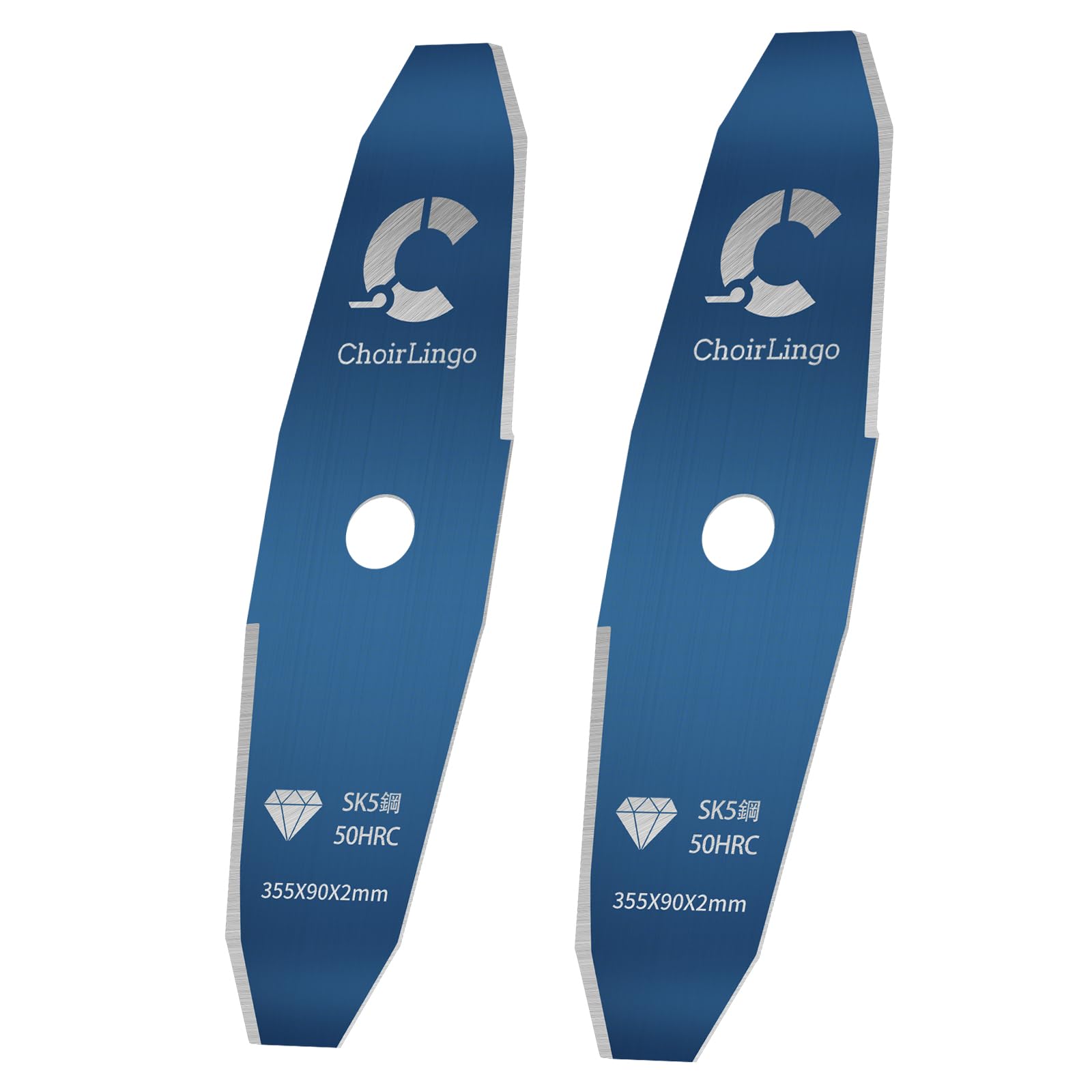 草刈り機 替え刃 2枚刃、355mm 草刈り機の刃 シュレッダーブレード 2個 シュレッダーブレード かりばらい機刃