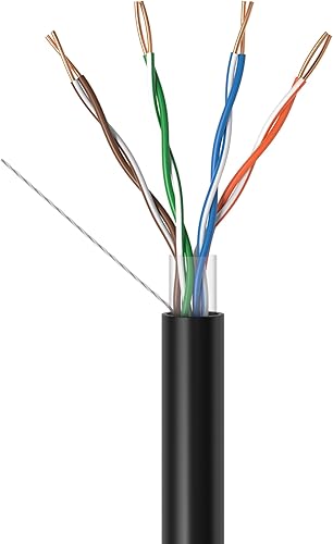 Vista 4 de Cables Direct Online Cable de entierro directo CAT5e UTP de 1000 pies para exteriores, 24 AWG, resistente a los rayos UV, cable de aluminio