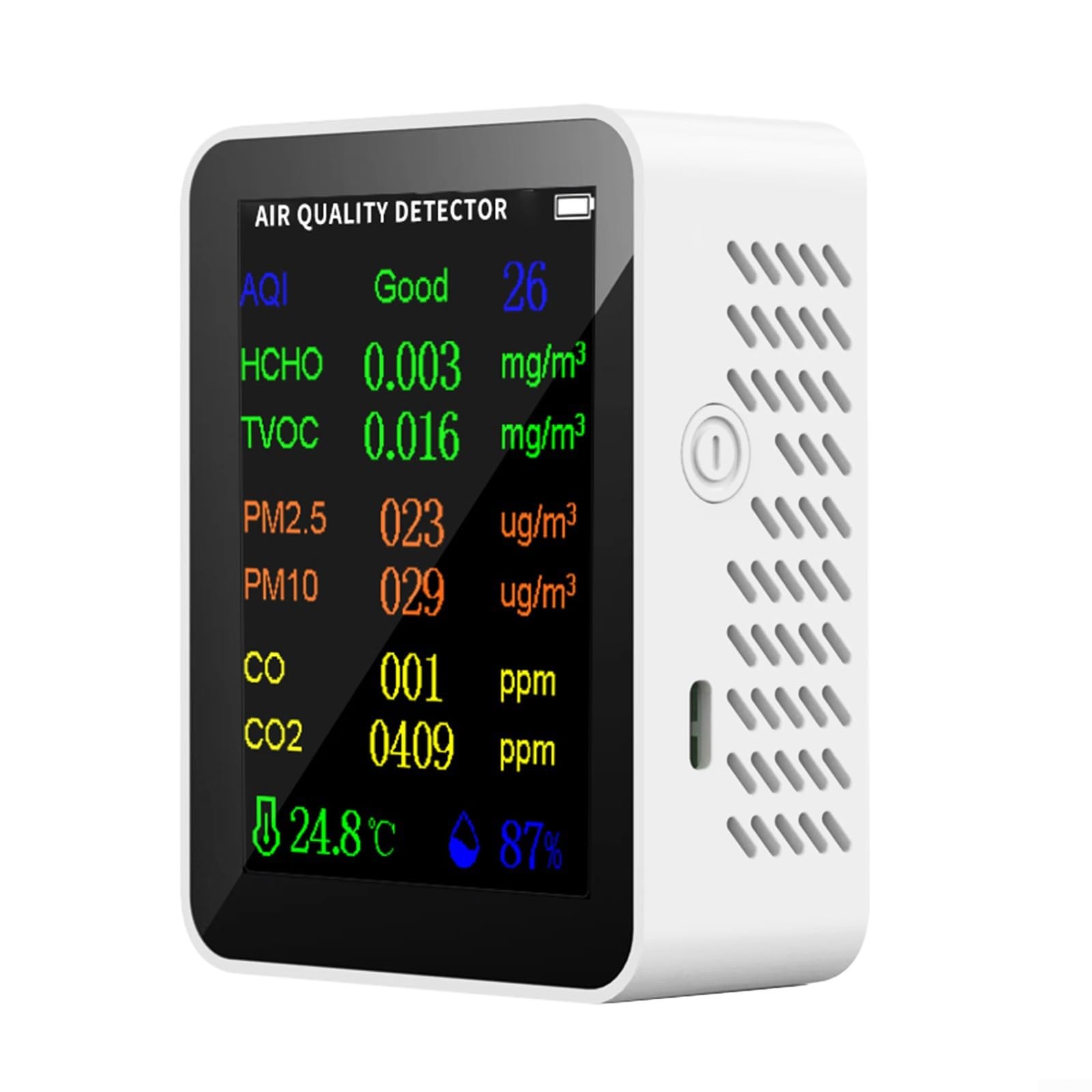 Compteur de qualité de l'air 10 en 1 PM2,5 PM10 HCHO AQI Température Humidité Testeur