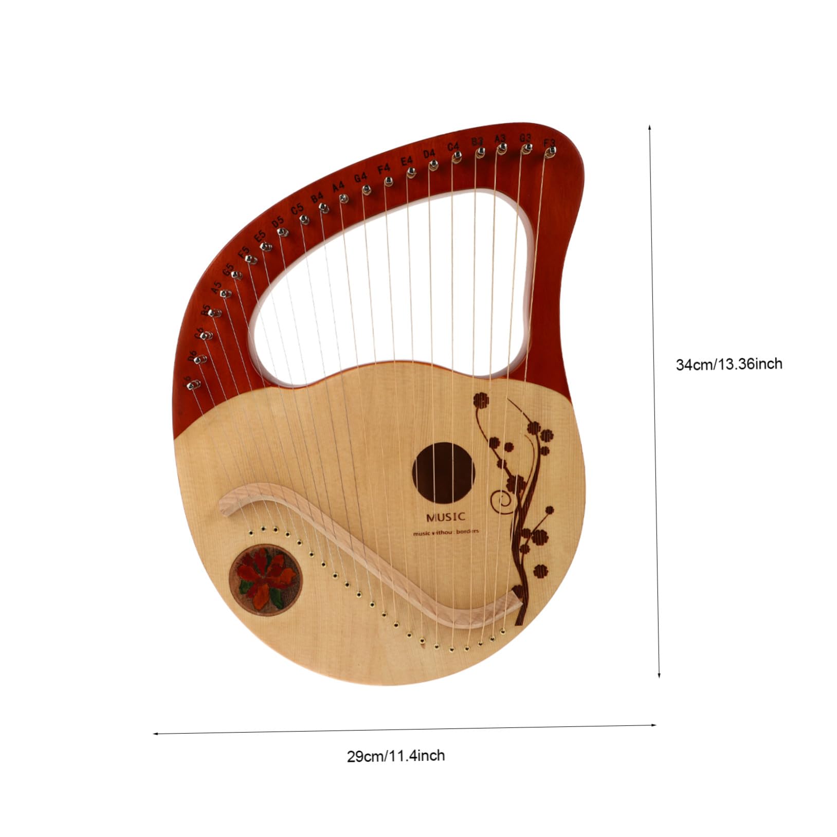 Tragbare Leierharfe mit Stabilem Soundeffekt 21-saitige aus Fichte und Glatter Oberfläche für Kinder Musikinstrument Satz mit Zubehör