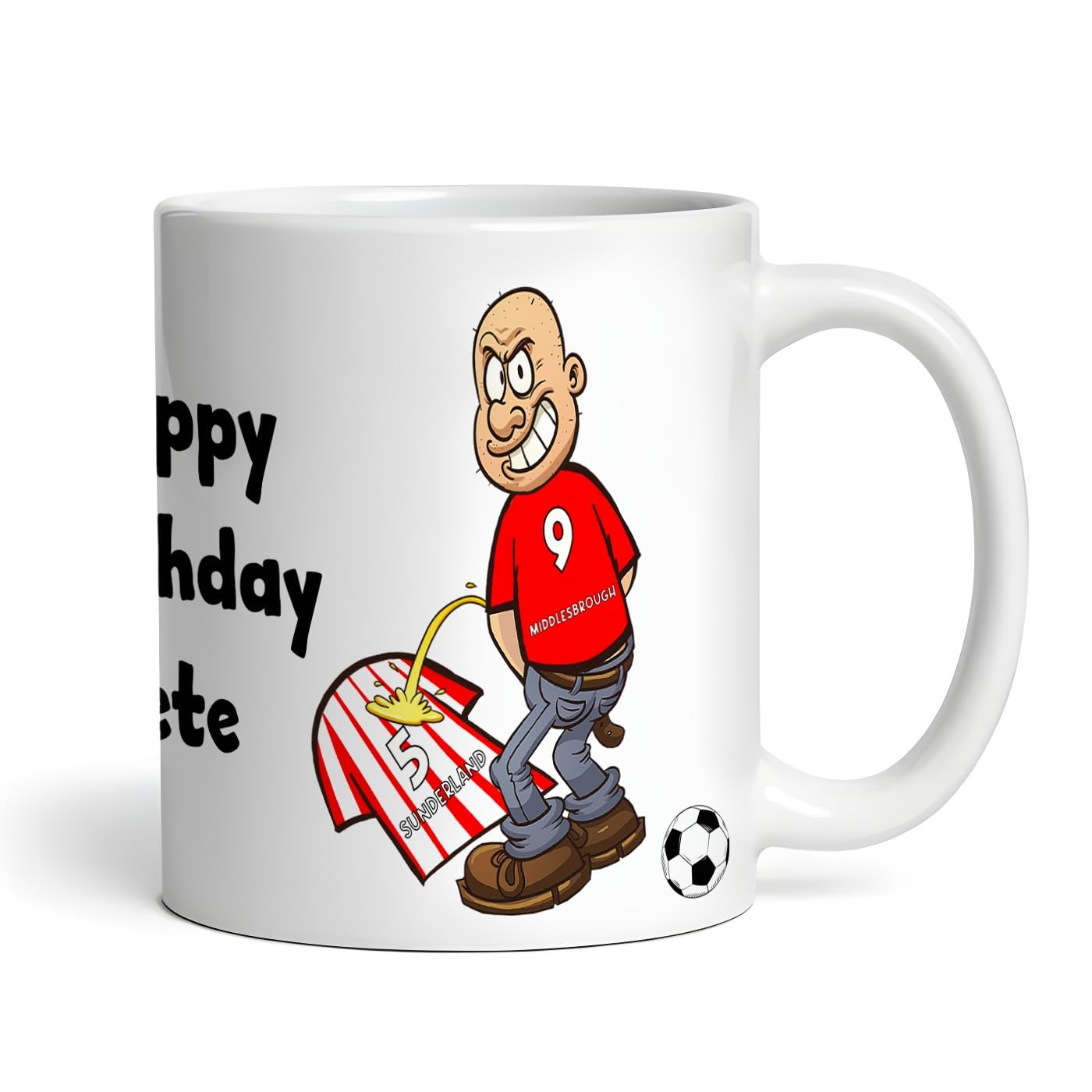 Middlesbrough Weeing on Sunderland Funny Football Mug | Personalised Gift for Men | Joke Spoof Rivalry Vs Any Team | Wee On Gift for Him