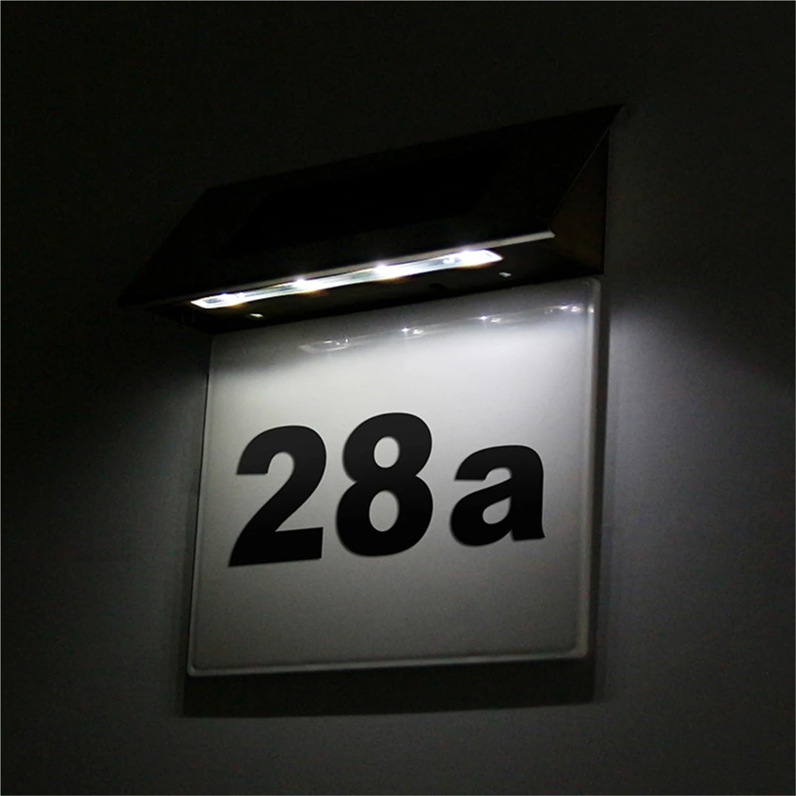 Número de casa Solar LED, placa de puerta, números de puerta, placa de pared for exteriores, luz, 1 Uds.