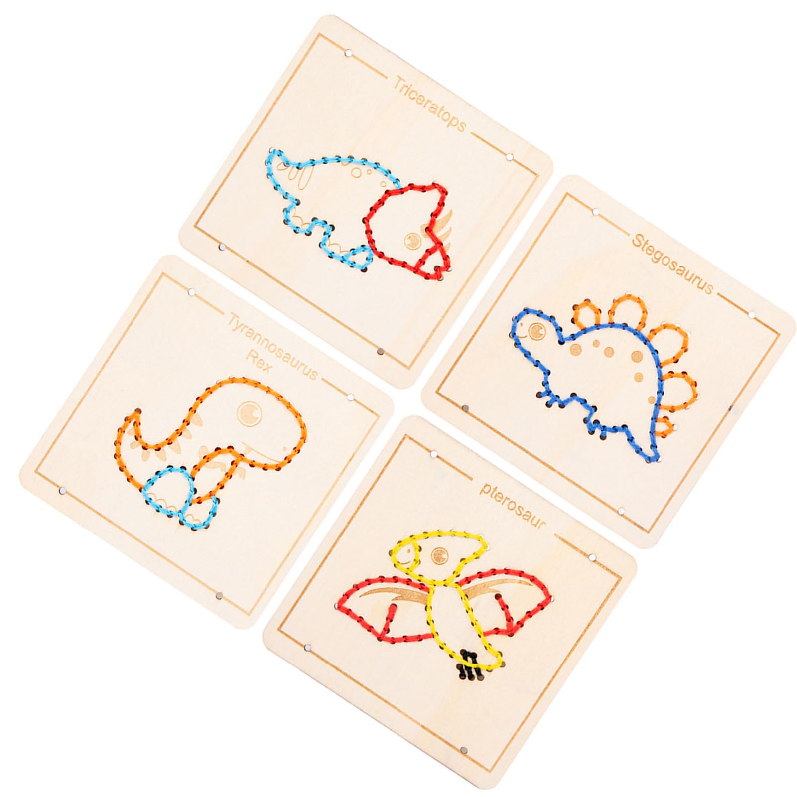 NEWFT Educational Wood Lacing Toy for Kids Ages 3-6 Toddler Fine Motor Skills Embroidery Lacing Board Sensory Toy for Boy Girl Preschool Learning