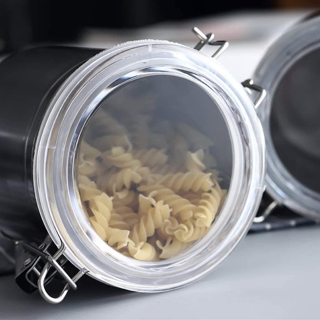 Vorratsgläser Klein Luftdichte Vorratsbehälter For Lebensmittel, Edelstahl, Küchenbehälter, Gläser Mit Verschlussdeckel Und Verschlussklammer, Speisekammer, Organisation Und Aufbewahrung For Tee, Snac
