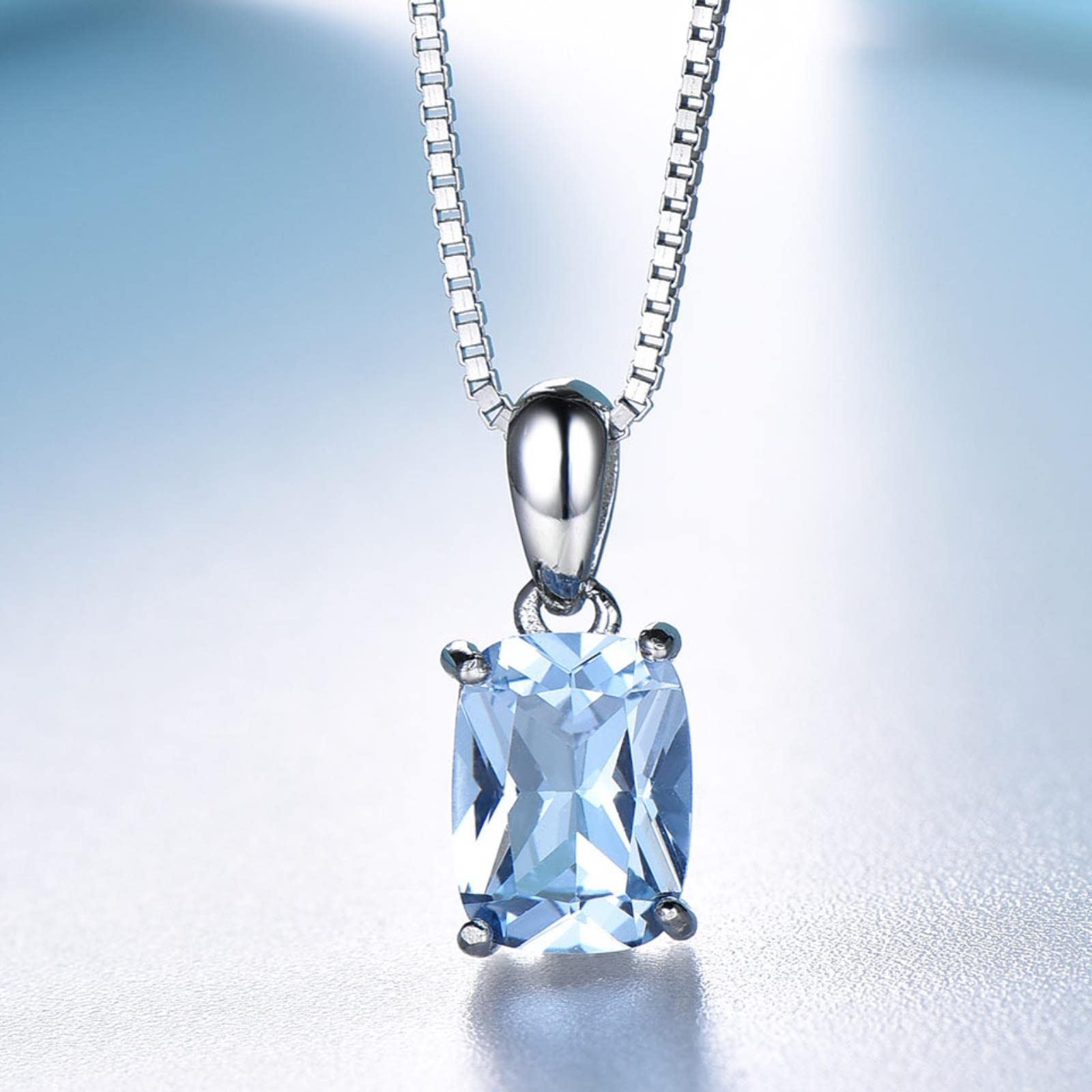 Geschenk 925 Sterling Silber Schmuck Erstellt Sky Blue Topas Ringe Und Halskette Elegante Geburtstagsgeschenke Edles Schmuckset