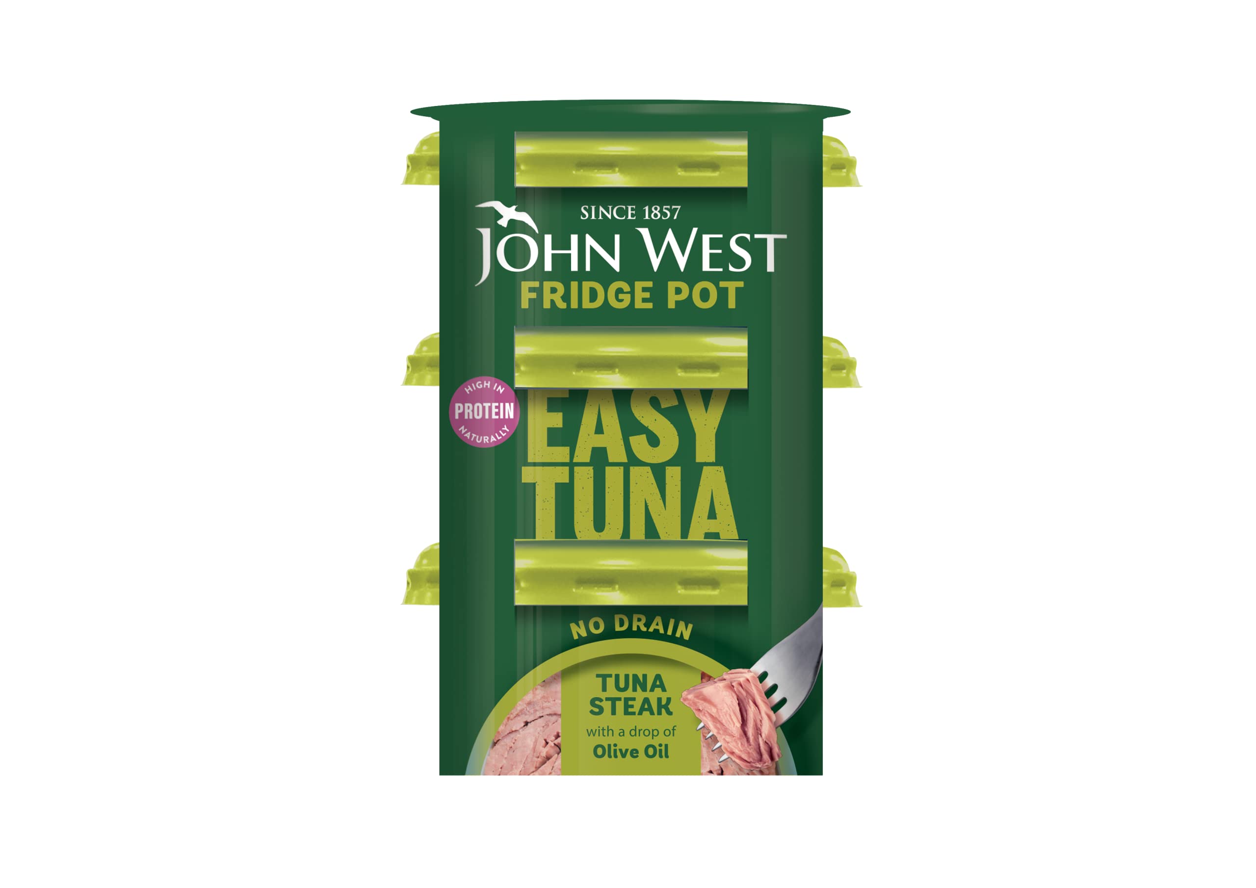 John West No Drain Fridge Pot Tuna Steak with Olive Oil 3x110g