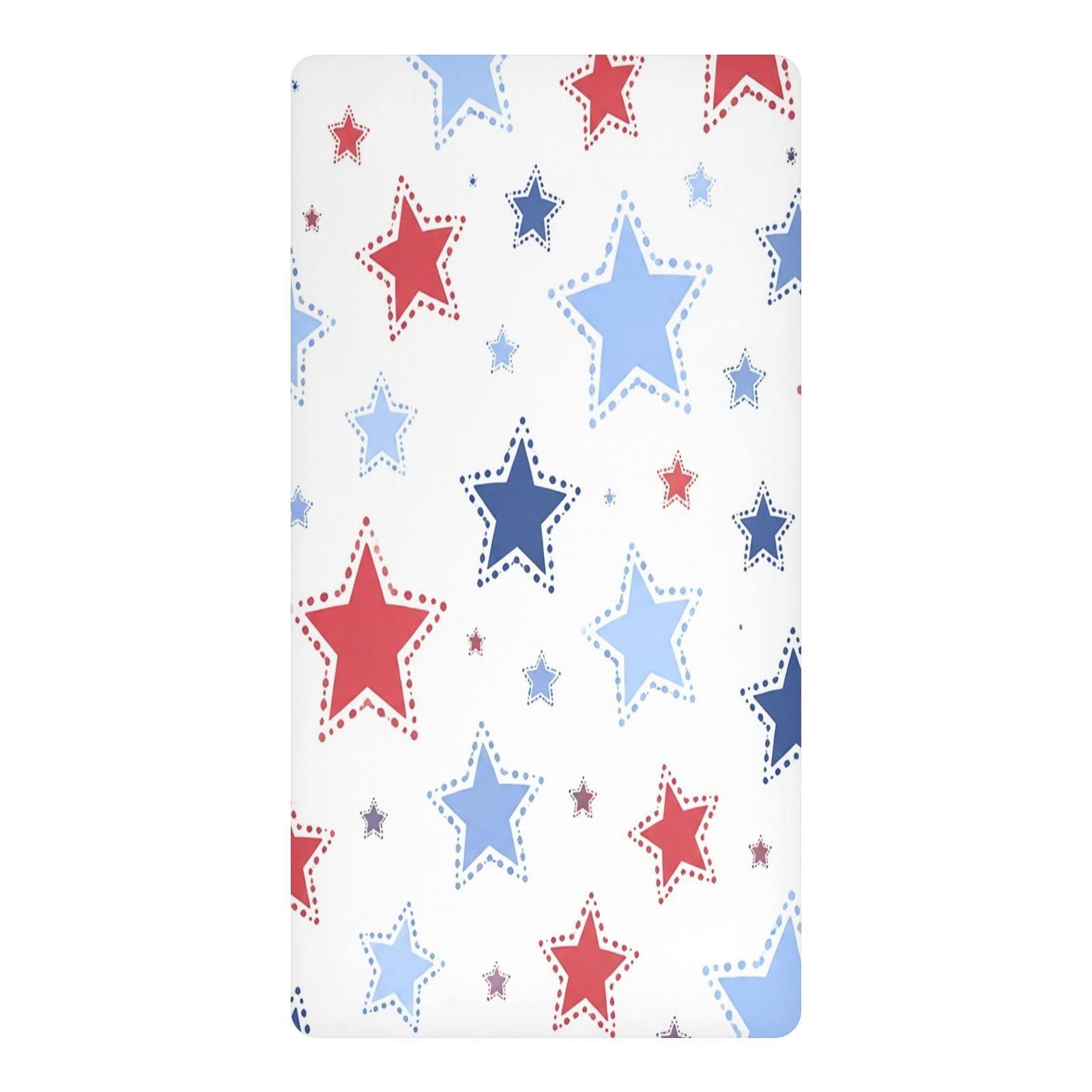 BOESI Patriotic Star Waterproof Crib Sheet,Fitted Mattress Protector