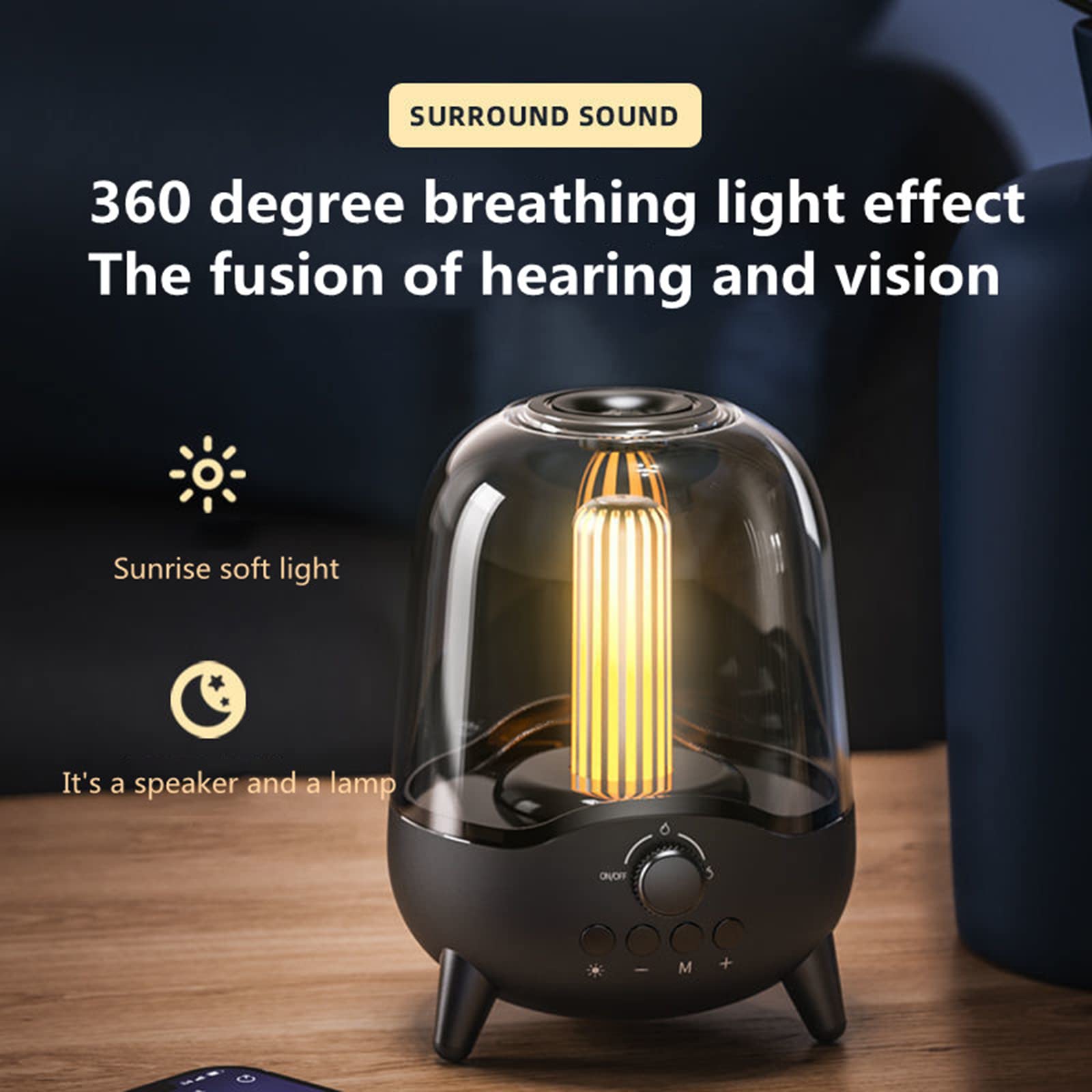 Haut-Parleur sans Fil Portable Bluetooth 5.0 intérieur/extérieur, Radio FM à lumière respiratoire LED, Batterie Audio 5 Watts 1800 mAh,Rose