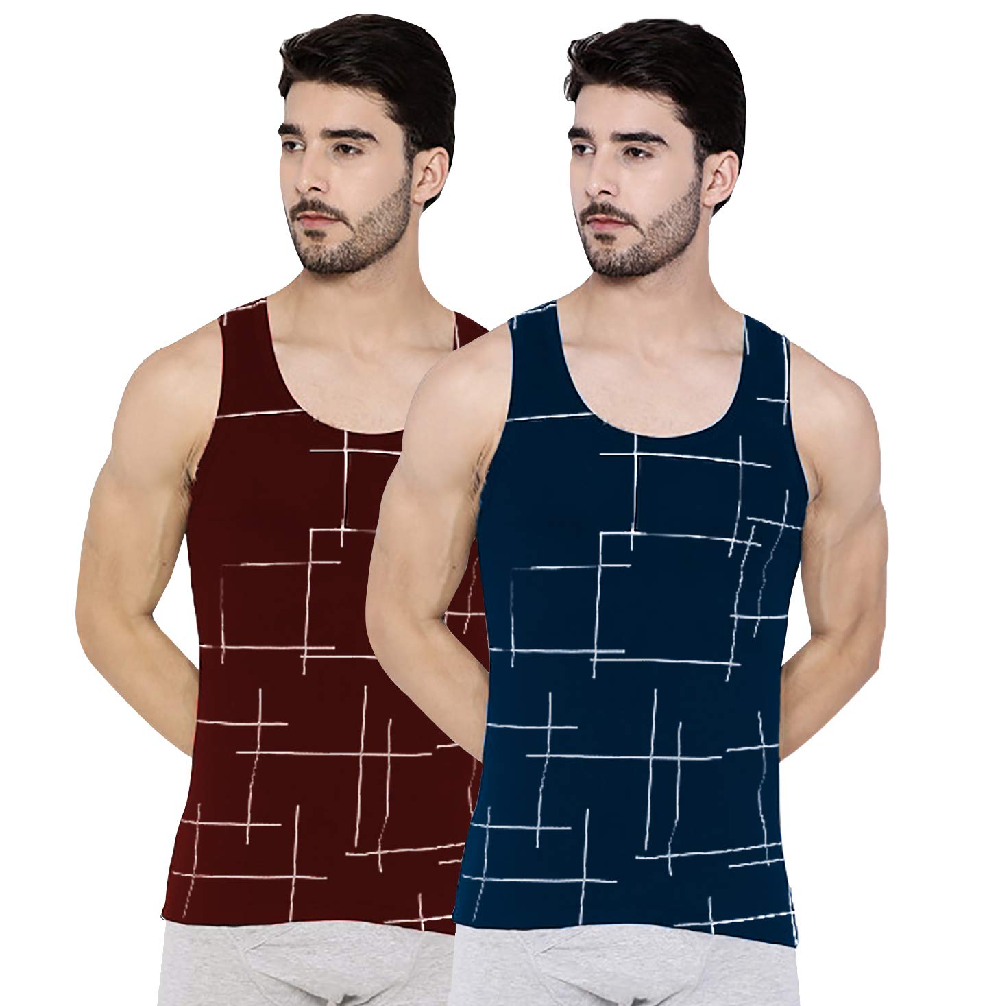 the archer Men Vest Maze Navy Maroon-picture-52