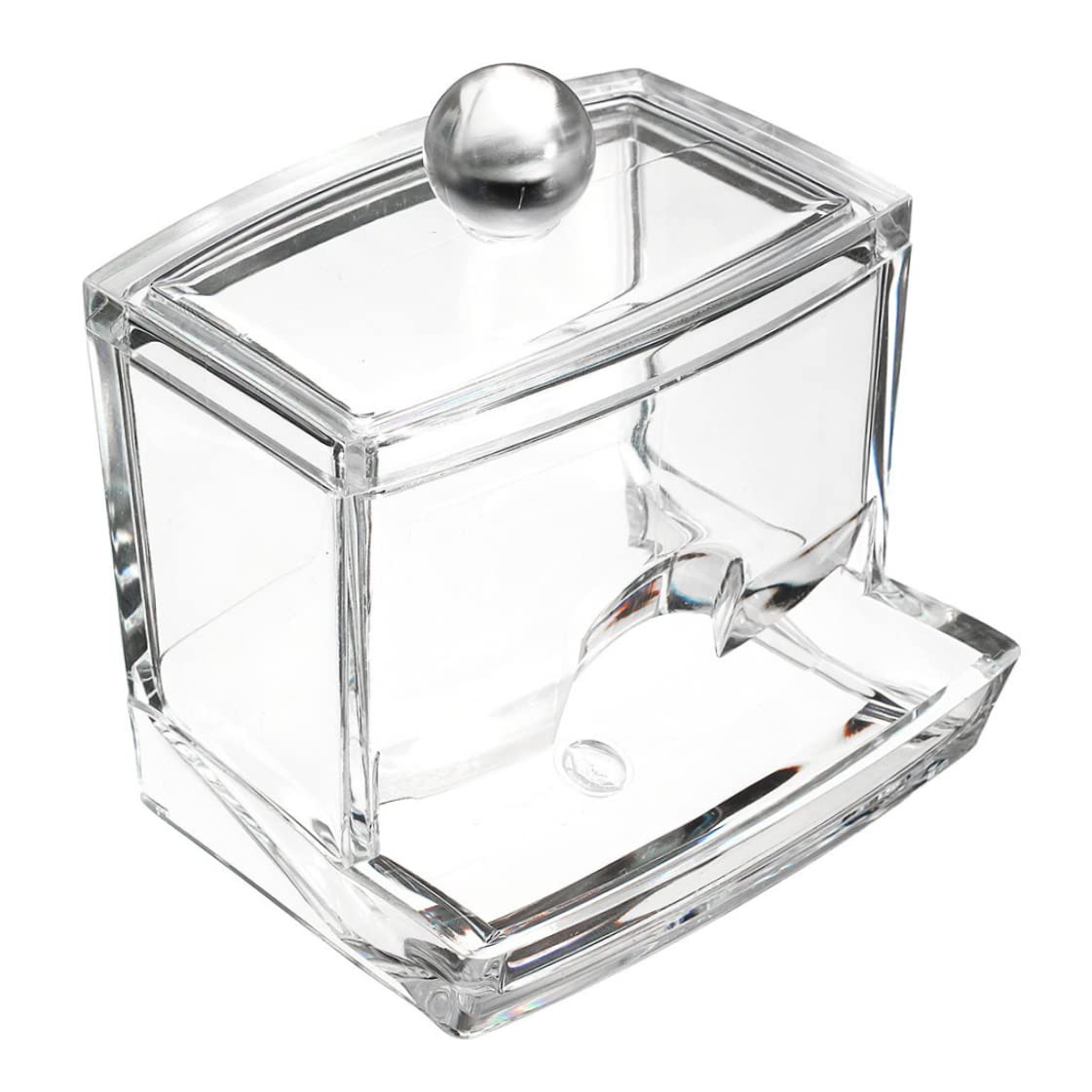 Licsaliwe Colorful Clear Acrylic Cotton Swab Holder With Lid, Cotton Pad Dispenser Cosmetic Storage Container Organizer