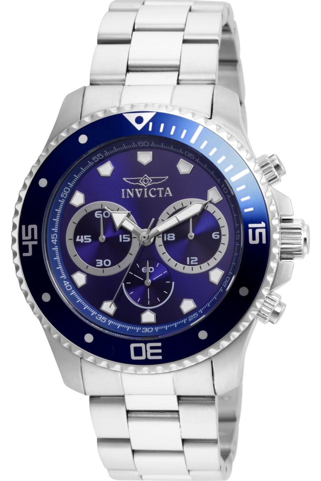 Invicta Stainless Steel Pro Diver Chronograph Blue Dial Analog Watch for Men - 21788, Silver Band (B016IQZ0LS) Amazon Price History, Amazon Price Tracker
