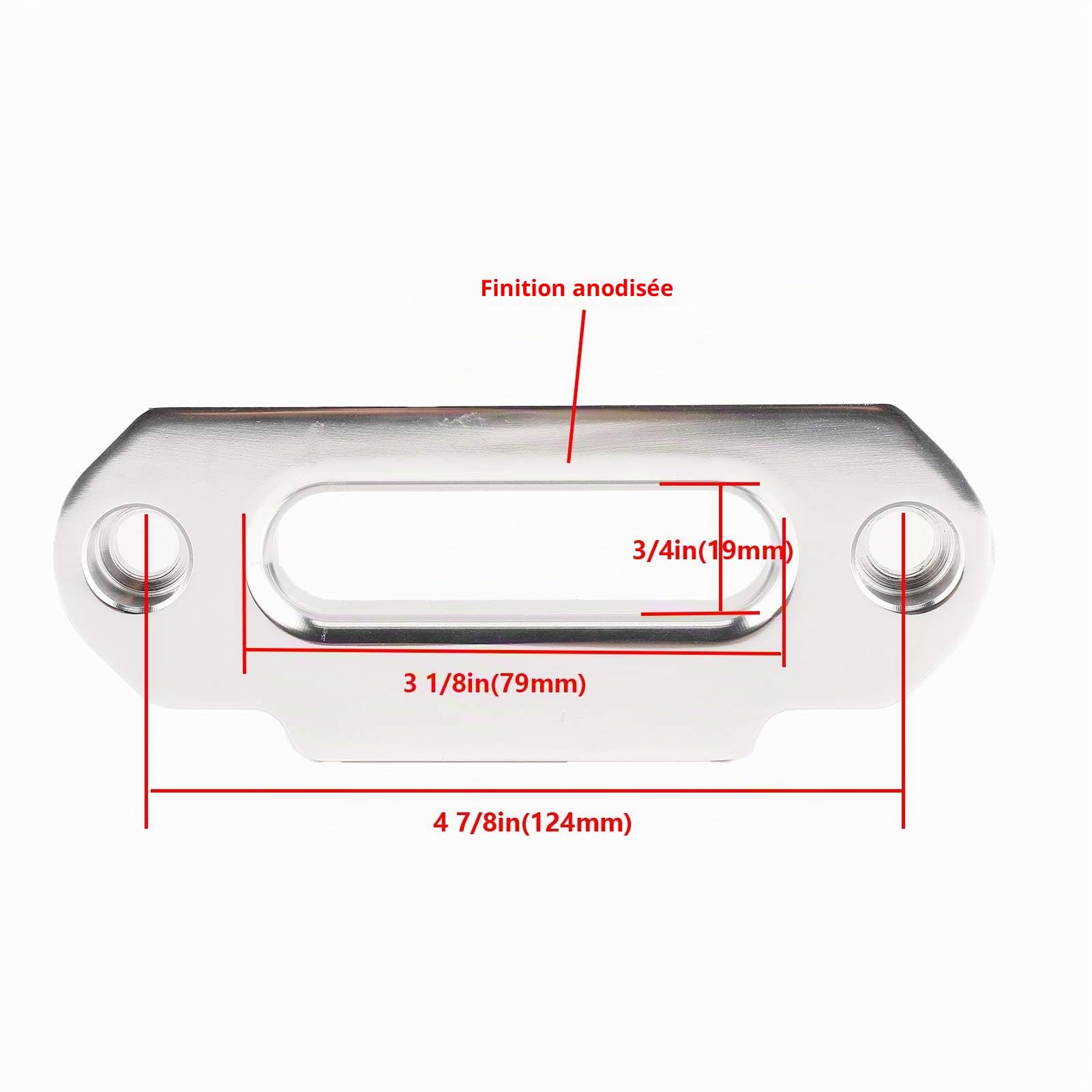 Aramox Guide-câble en Aluminium pour Treuil, 124 mm, Compatible avec Treuil 2500-4000lbs, Guide d'Écubier Synthétique