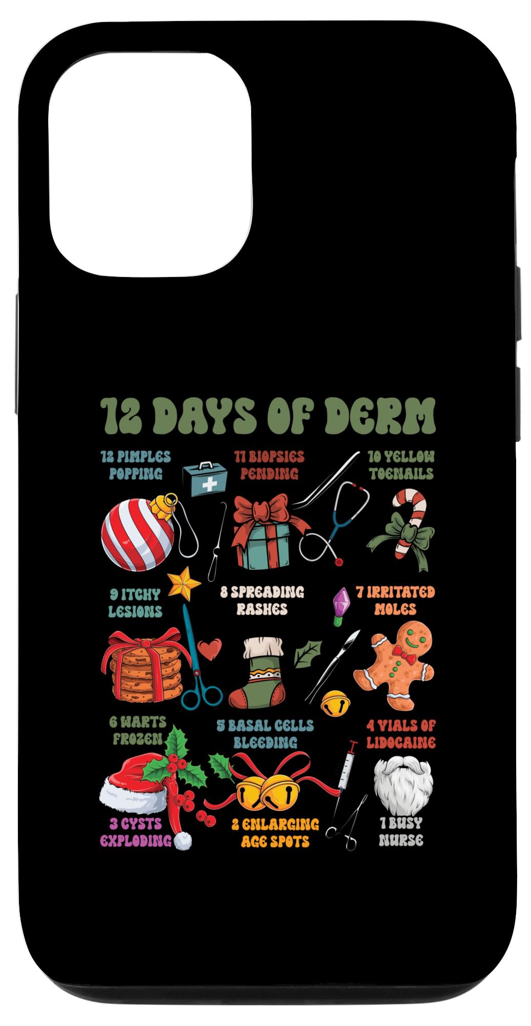 iPhone 14 Pro Dermatology Nurse Merry Christmas 12 Days Of Derm Xmas Case