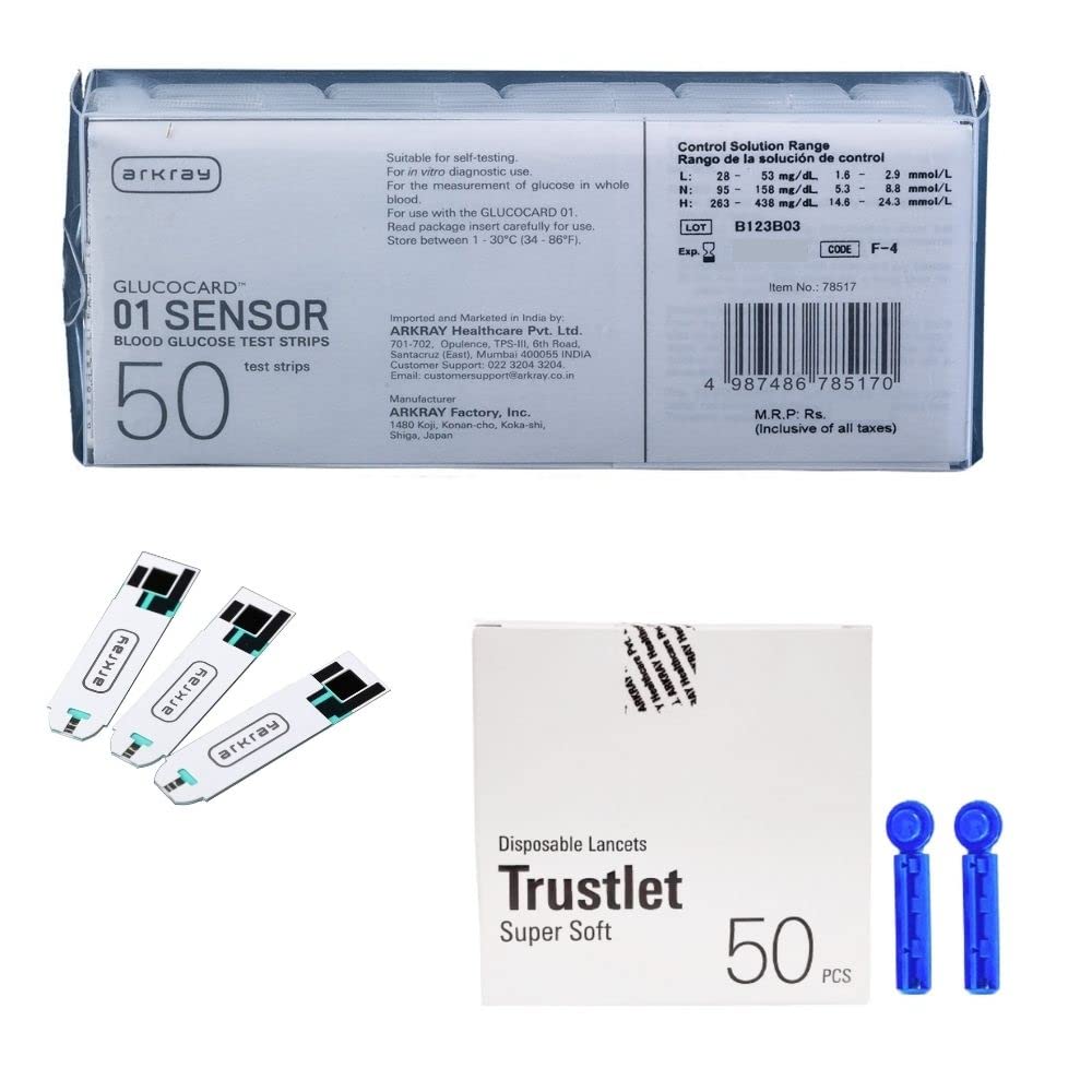 Arkray Glucocard 01 Mini/Plus 50 Strips with 50 Lancets For Blood Glucose Monitor (B09ZY2BK1G) Amazon Price History, Amazon Price Tracker