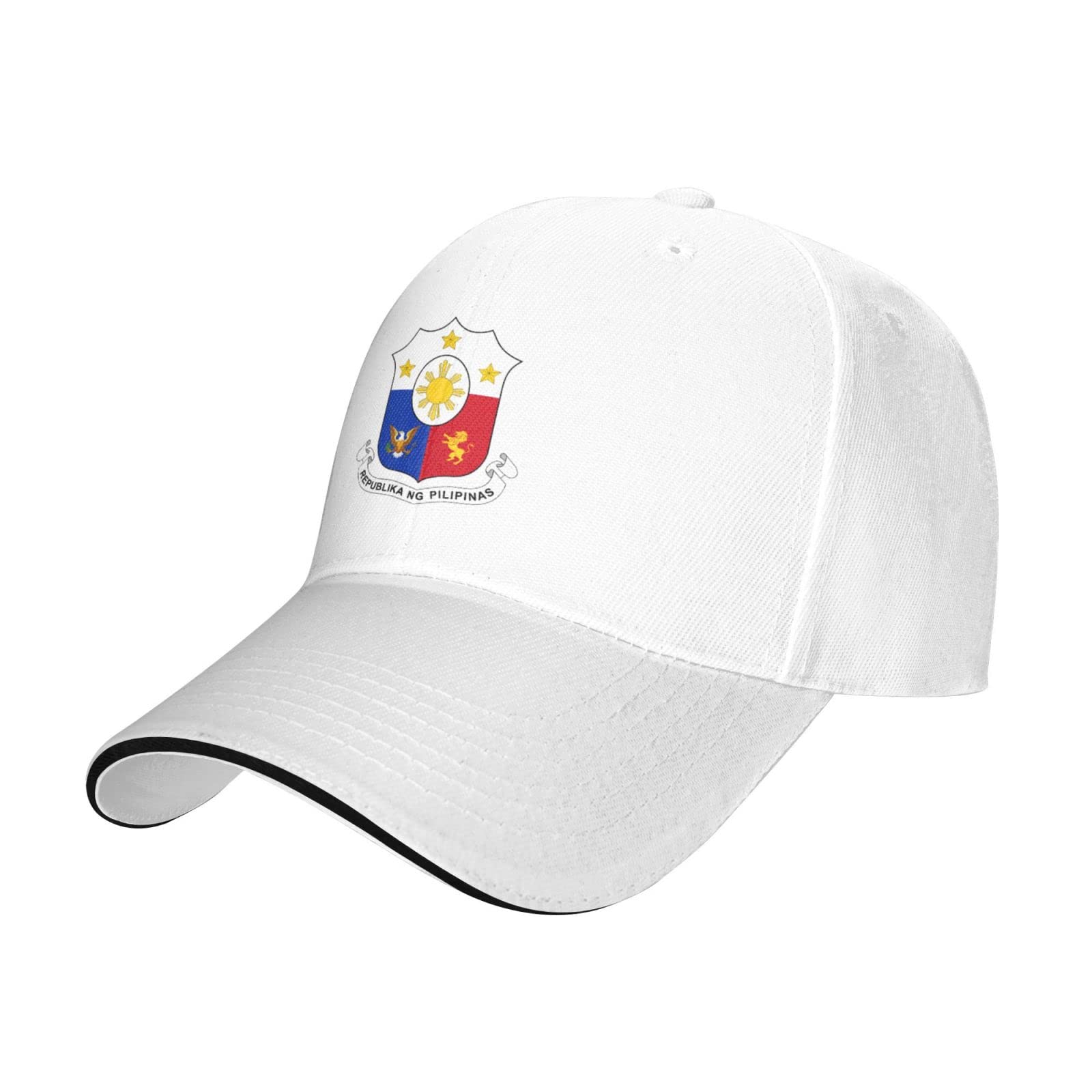 Loujin Unisex White Adjustable Coat Of Arms Of The Philippines Baseball Cap For Men Women Breathable Sports Hat Sun Hat