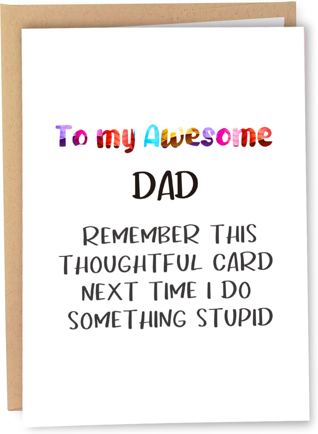 Funny Father's Day Card for Dad Stepdad Him, Jokey Fathers Day Card Gifts from Son Daughter Kids, Birthday Card&Gift for Daddy StepFather, Happy