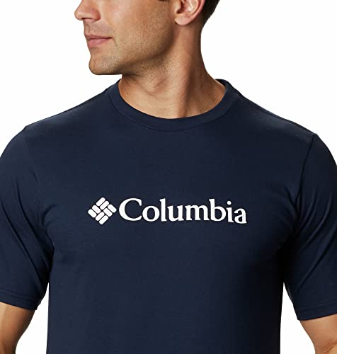 Columbia Herren CSC Basic Logo Short Sleeve Kurzarm Outdoor Wanderhemd, Collegiate Navy, White, L EU