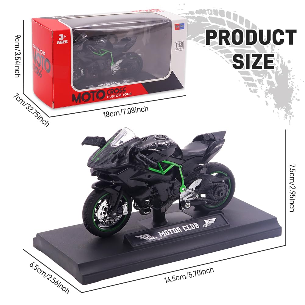 FCXVXCL Motorbike Toys,Alloy Motorcycle Model Retro Motorcycles Toy Collection Hobby Gift Racing Model Decoration - Black - Image 2