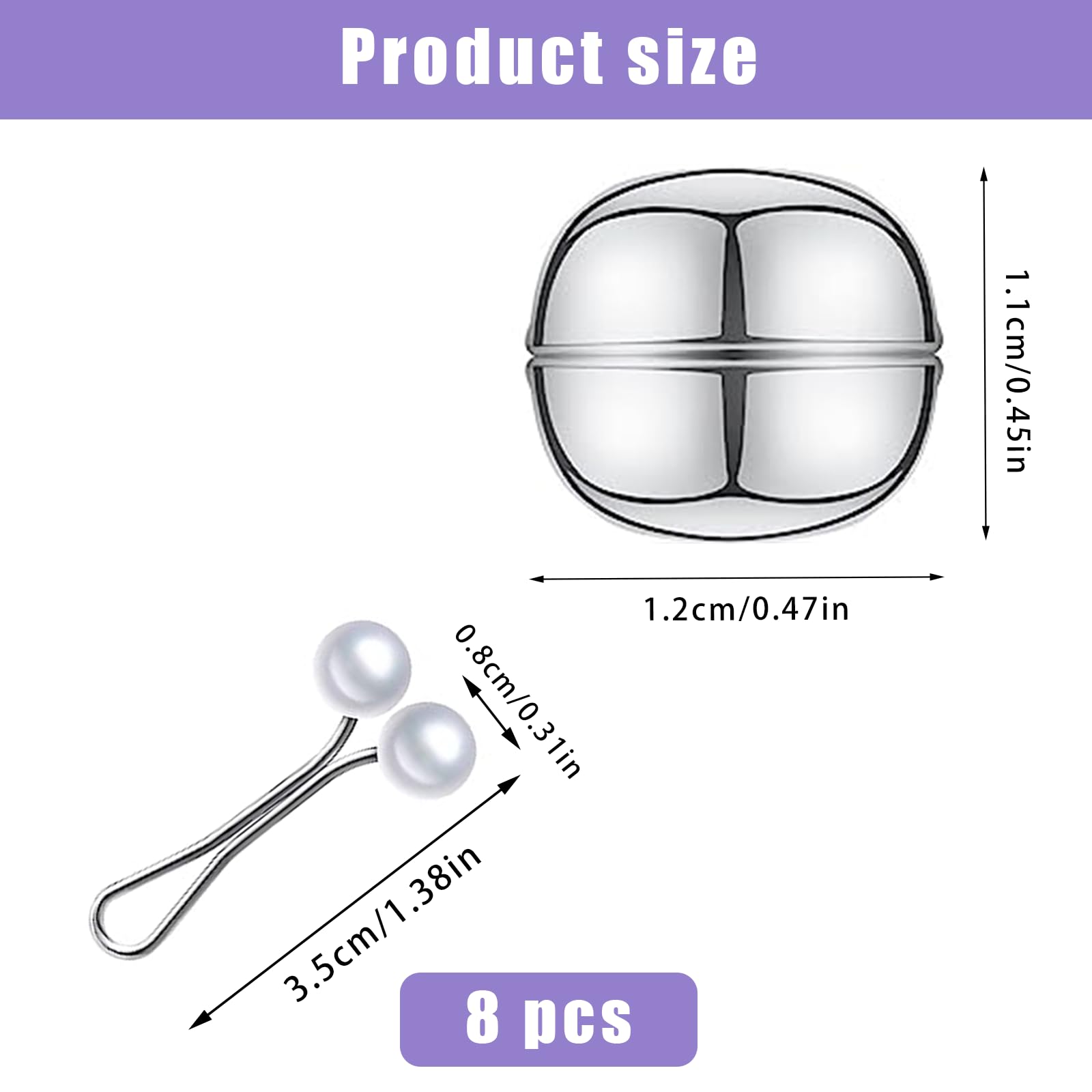 XPEX 4 Pièces Épingles Magnétiques Pour Hijab - Broches Aimantées Colorées Puissantes Sans Épingle