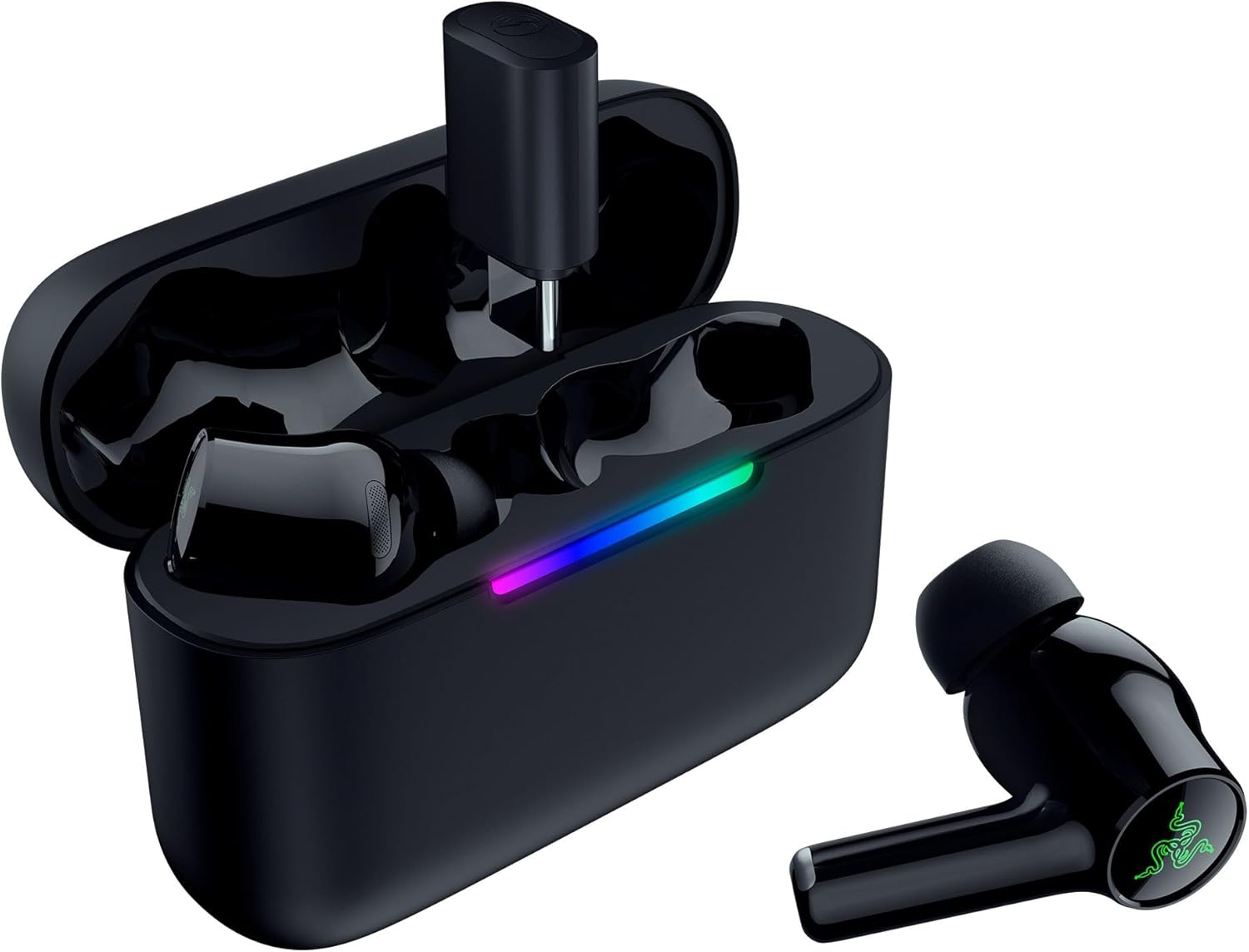 Razer Hammerhead V3 HyperSpeed Wireless Multi-Platform ANC Gaming Earbuds – 2.4GHz & Bluetooth 6.0. Up to 40 Hr Battery. THX Spatial Audio. for Smartphones. PC. Laptop. Tablet. PS5. Steam Deck – Black