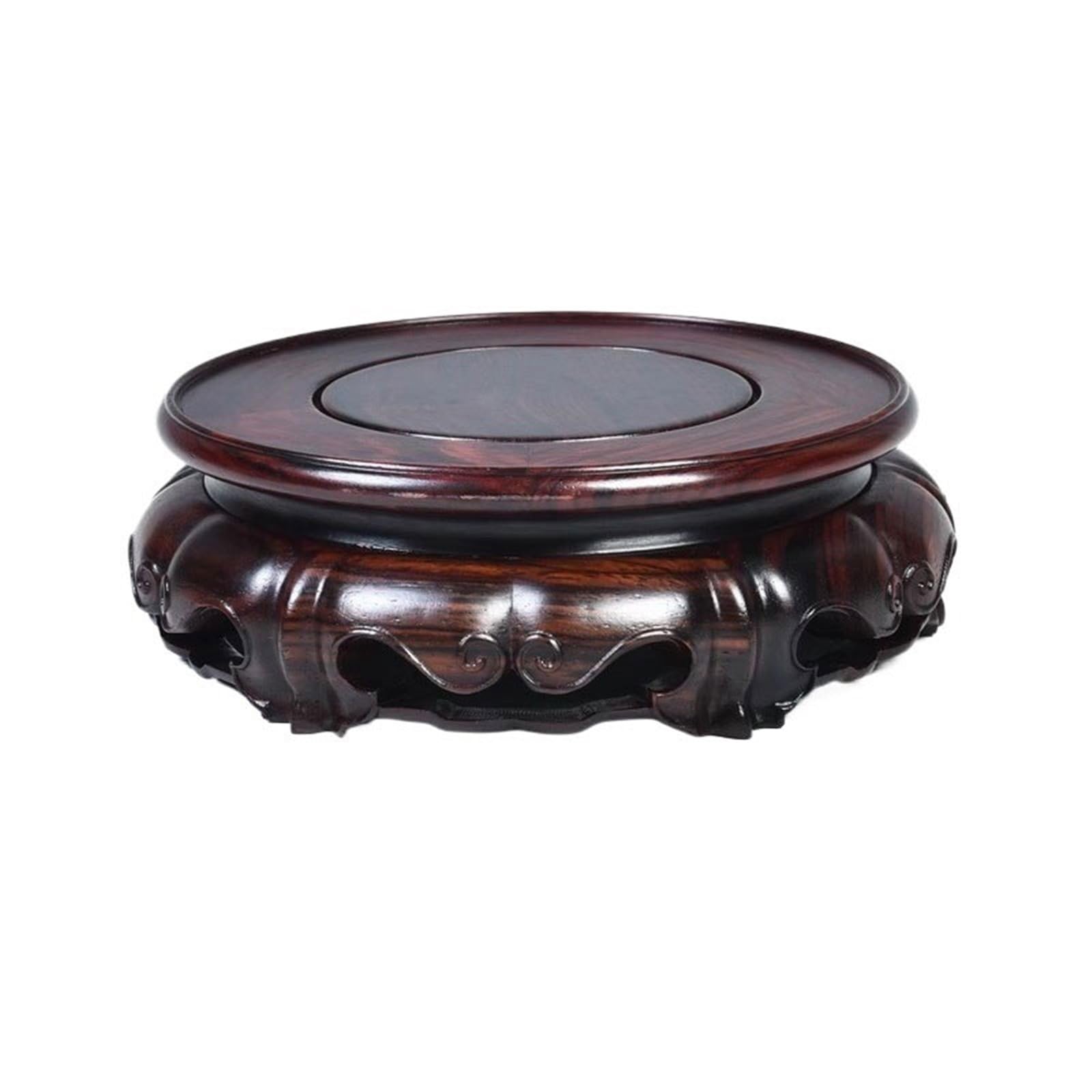 ZENY896V Home Miniature Red Rosewood Carving Bases Tea Sets Vase Pedestal Homen Decor Decor(Small)
