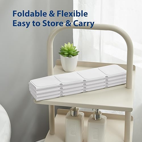 Miniatura 4 de Alfombrilla de baño de silicona con ventosas  Alfombra antideslizante plegable para bañera y ducha, duradera y de secado rápido, tapete de seguridad