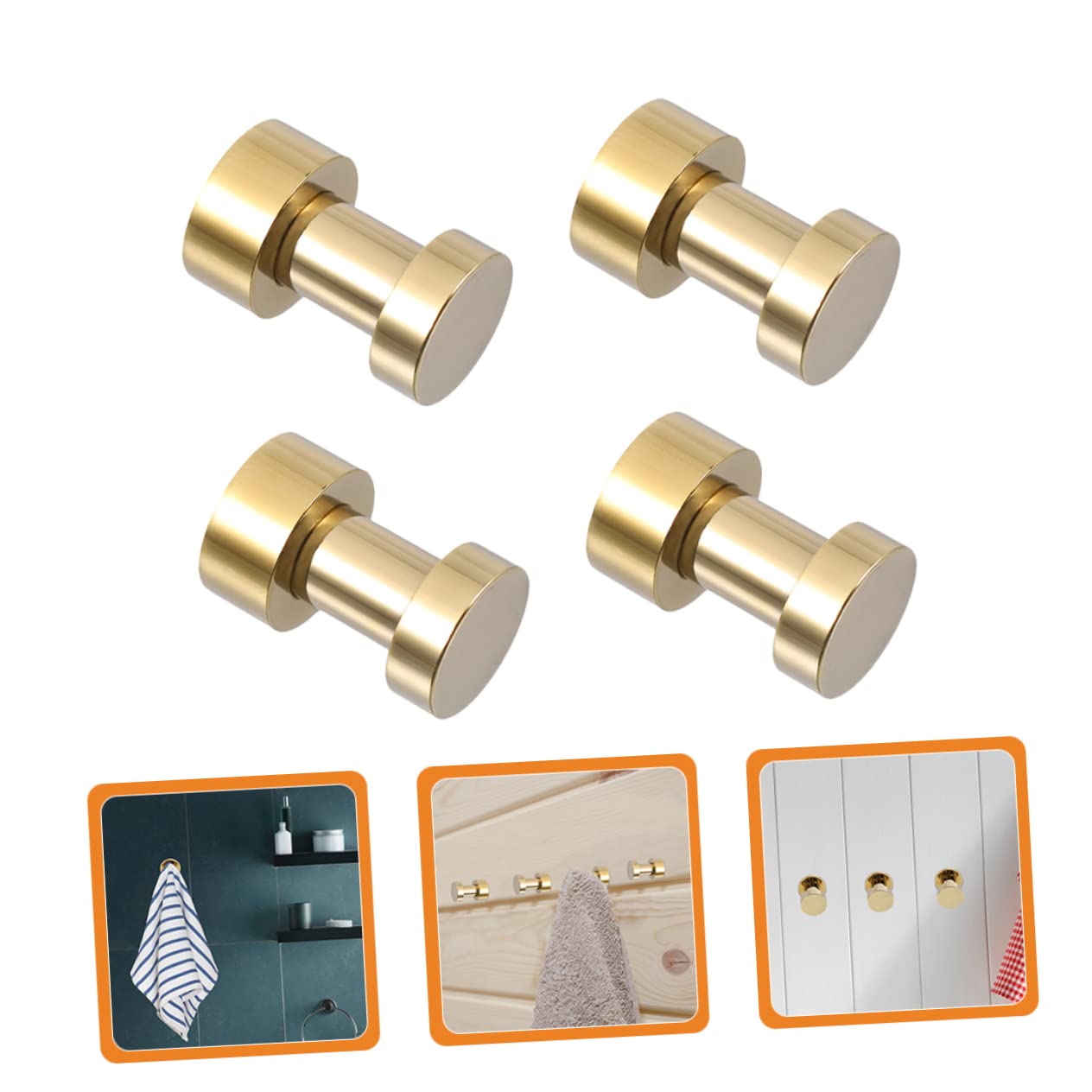 UKCOCO 4piezas Ganchos Metálicos Impermeables Para Baño Colgar Toallas Ganchos De Pared Tornillos Incluidos