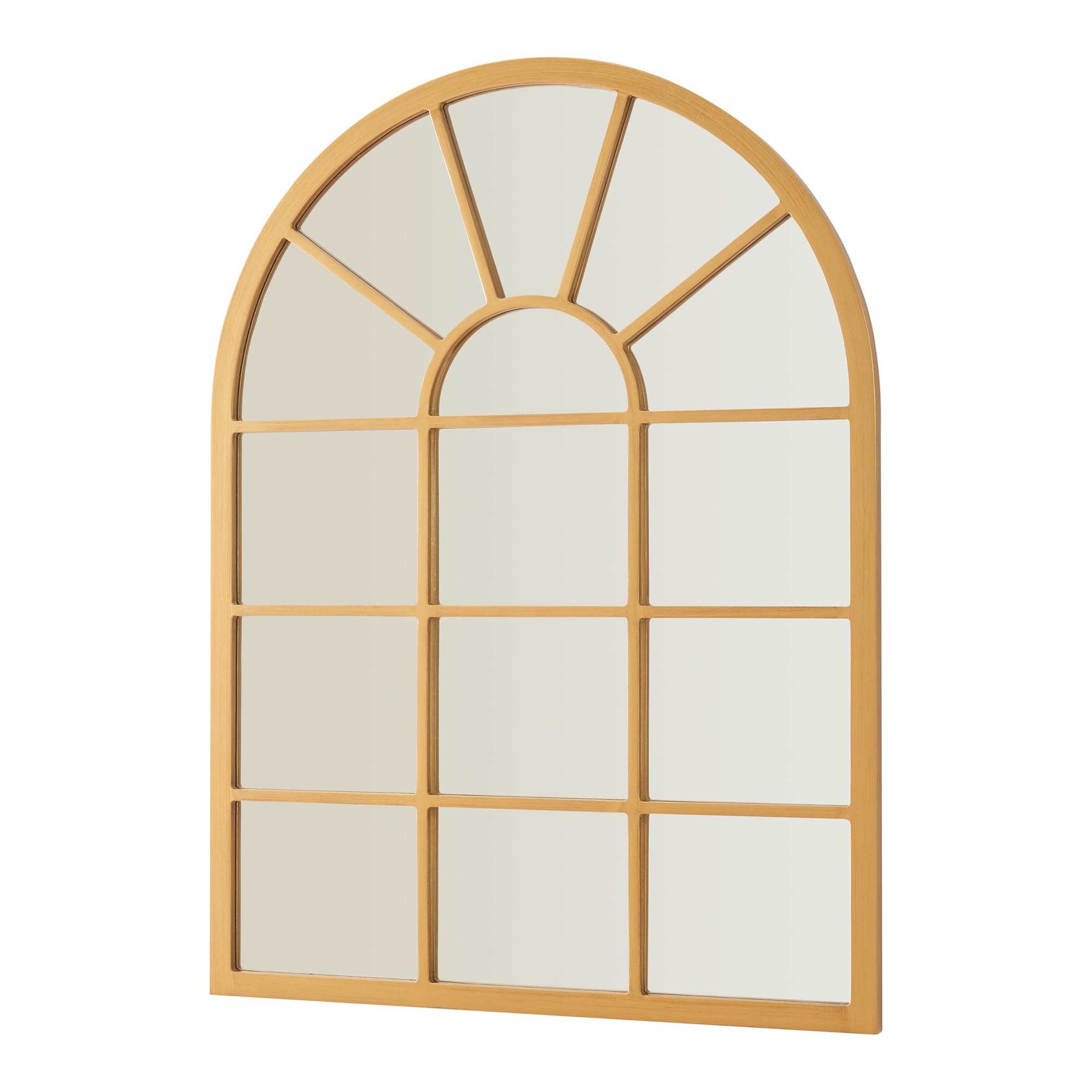 [en.casa] Espejo de Pared Espejo Cuadriculado en Forma de Ventana de MDF para Salón Dormitorio Decoración 80 x 60 cm - Dorado