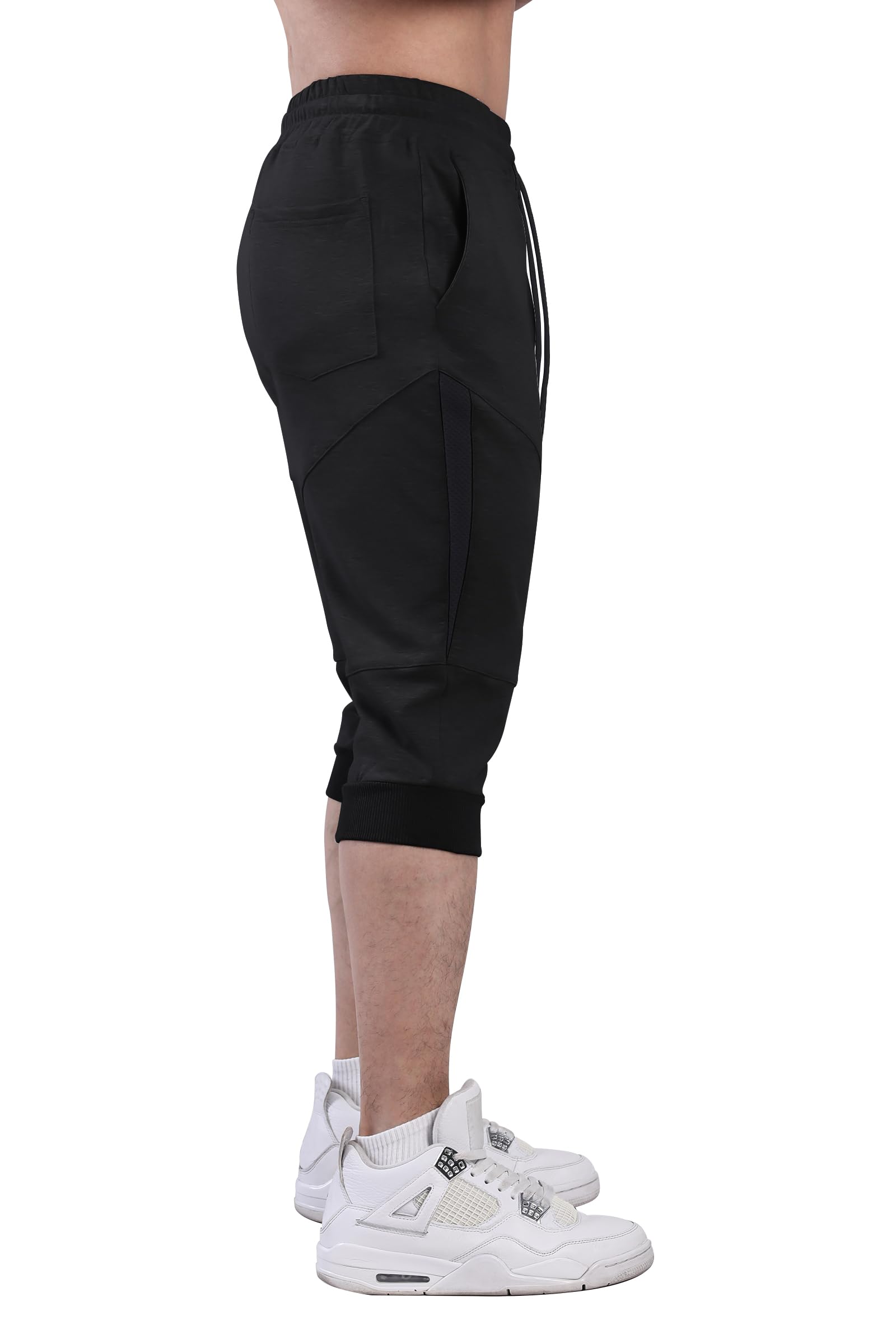 FIRSTGYM Casua Pantaloni da jogging da uomo a 3/4 affusolati per allenamento, palestra, pantaloni da jogging