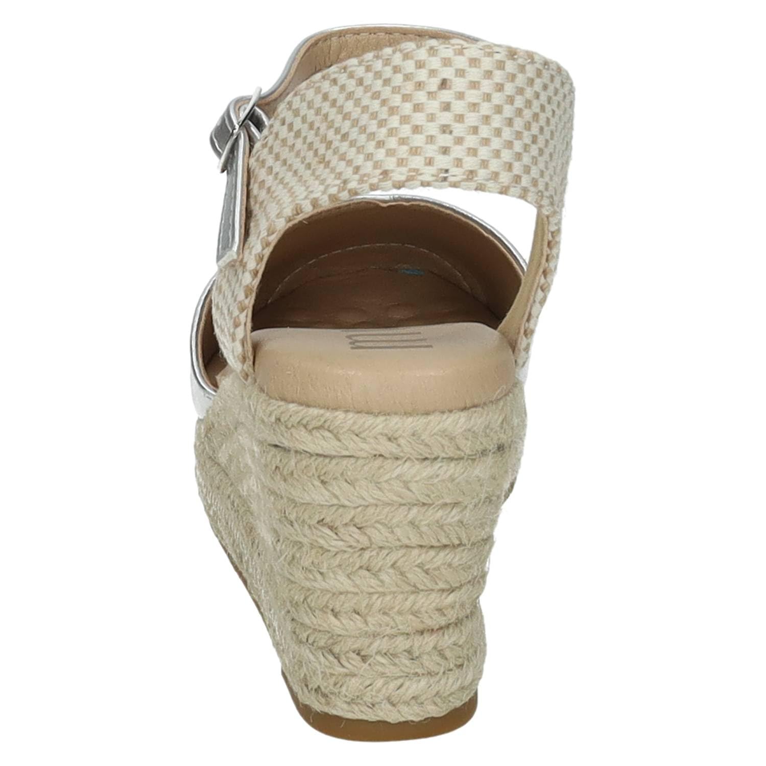 mysoft 25M150 Alpargatas con cuña Plateada para Mujer, diseño Moderno y cómodo Hecho en España Mujer Alpargatas