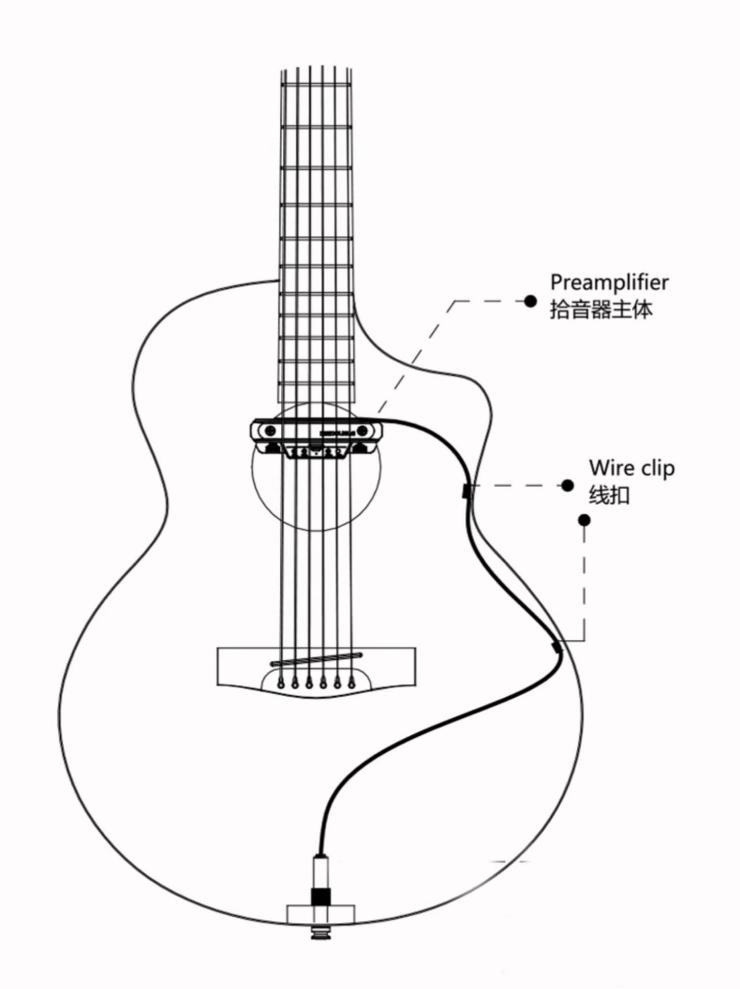 Pickup per chitarra acustica con vibrazione alla stessa frequenza blu Pickup Chitarra Acustica