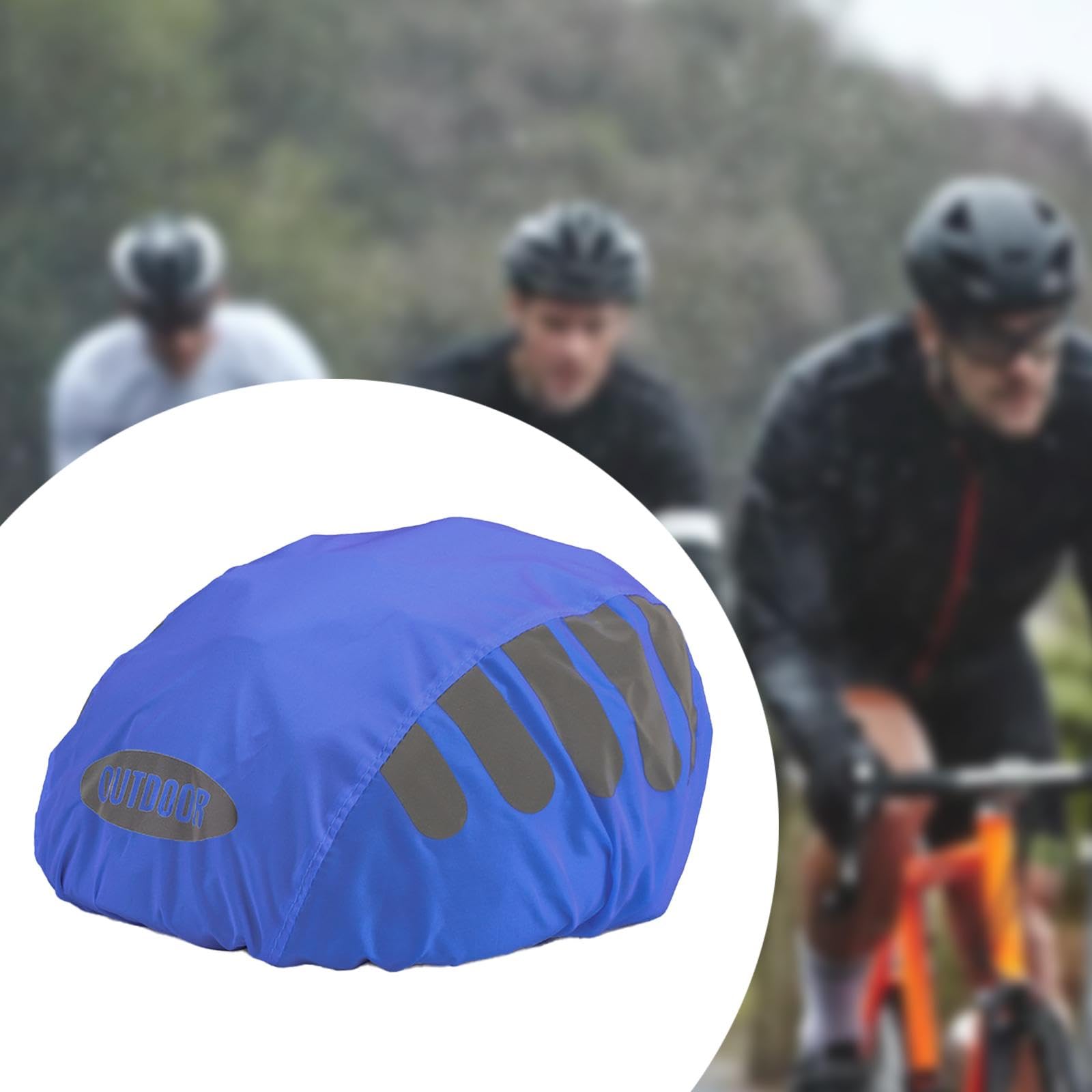 Oshhni Fahrradhelm-Überzug, Fahrradhelm-Regenschutz, leichte Schneeschutz- Schutzhülle für Wandern, Radfahren, Motorradfahren, Reisen, Blau Sport & Freizeit