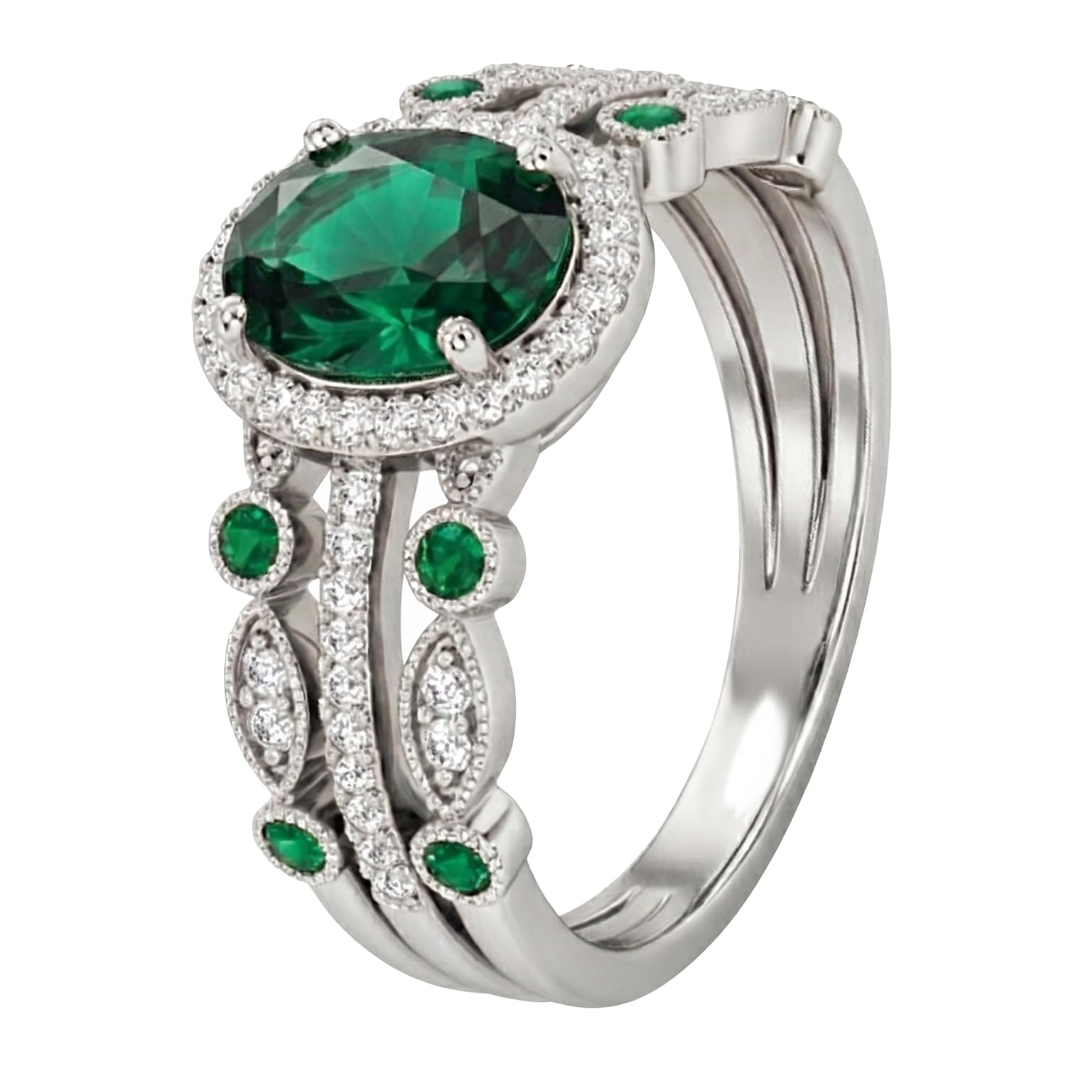 Fancy Green Set of 3 Finger Ring for Women Size - US 7 | Crystal & Cubic Zirconia Studded | Festive & Casual Wear Jewellery | Gift for Her-image-22