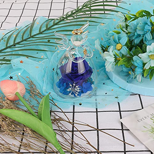 Image of Preserved Flowers for Delivery Prime,Birthday Gifts for Women Mom Grandma | Christmas Rose Gifts for Women Mom Her,Glass Angel Figurines with Forever Preserved Flower Inside,Rose Gift Stocking Stuffers