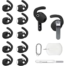 5 Pairs Ear Hooks Covers for Samsung Galaxy Buds 4Add Storage Pouch and Cleaning Pen Sport Silicone Anti-Slip Earhooks for Galaxy Buds 4 Wingtip Anti-Scratch Accessories Black