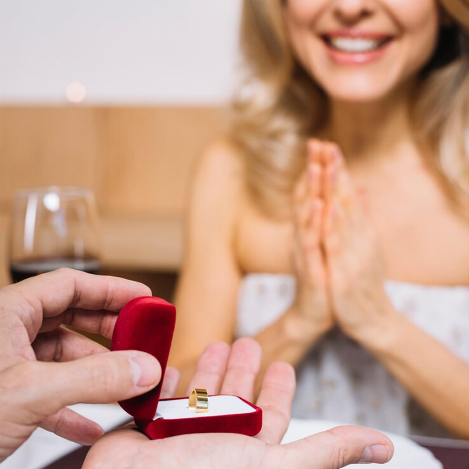 FuninCrea Caja de Anillos, Caja de Joyería de Terciopelo para Anillos para Boda Propuesta Compromiso, Caja Anillo Compromiso Pequeño Cajas de Almacenamiento de Anillos para Collares Pendientes