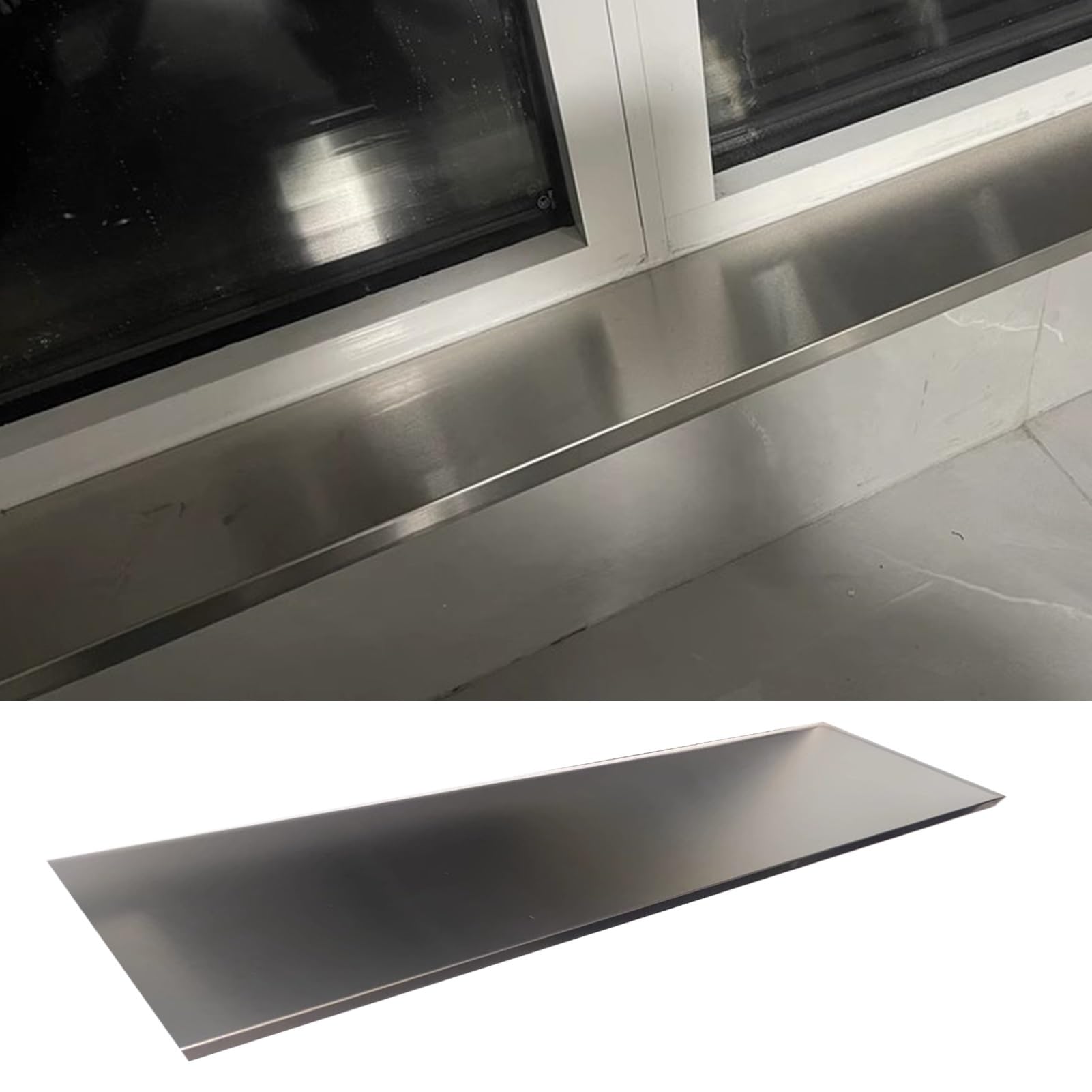 Alfeizar Ventana Tablero Decorativo para Alféizar de Ventanas para Marcos de Puertas, Placa de Almacenamiento para Alféizar de Ventana Plateada para Apartamento, Paneles de Remodelación(120X10cm (47 1