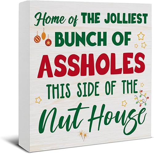 Miniatura 9 de Divertida decoración de Navidad, decoraciones navideñas para interiores, deseos de bastón de caramelo y besos de muérdago, letrero de madera rústico