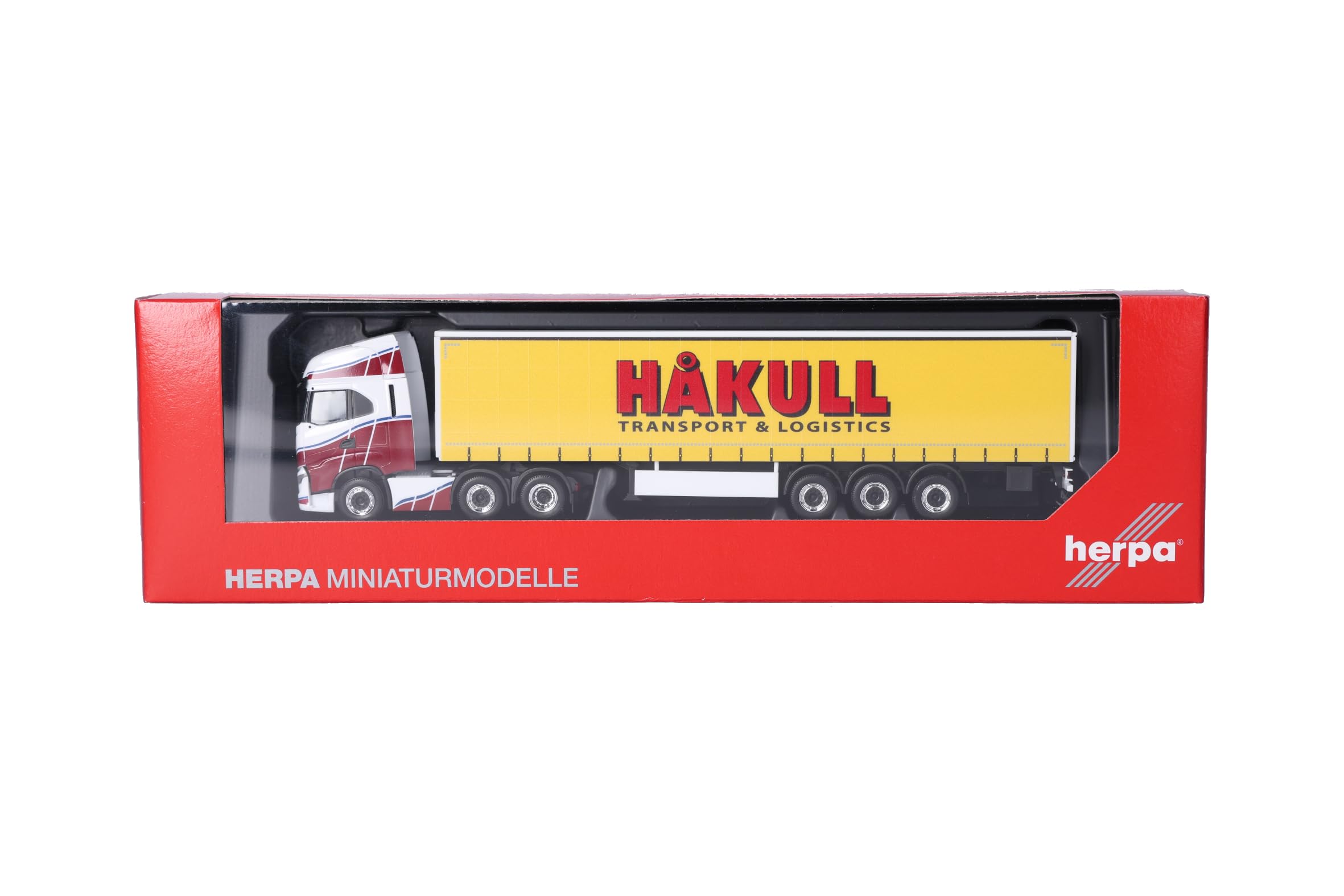 Herpa Iveco S-Way Gardinenplanen-Sattelzug LKW Modell im Maßstab 1:87