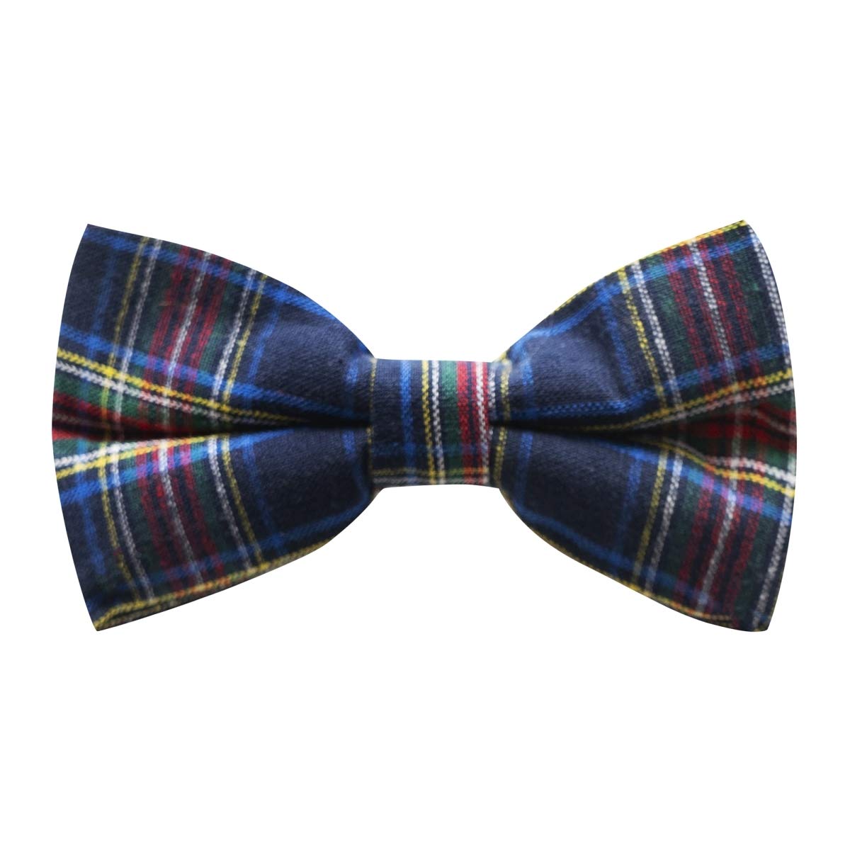 King & Priory Traditional Navy Blue Tartan Bow Tie, Check, Plaid